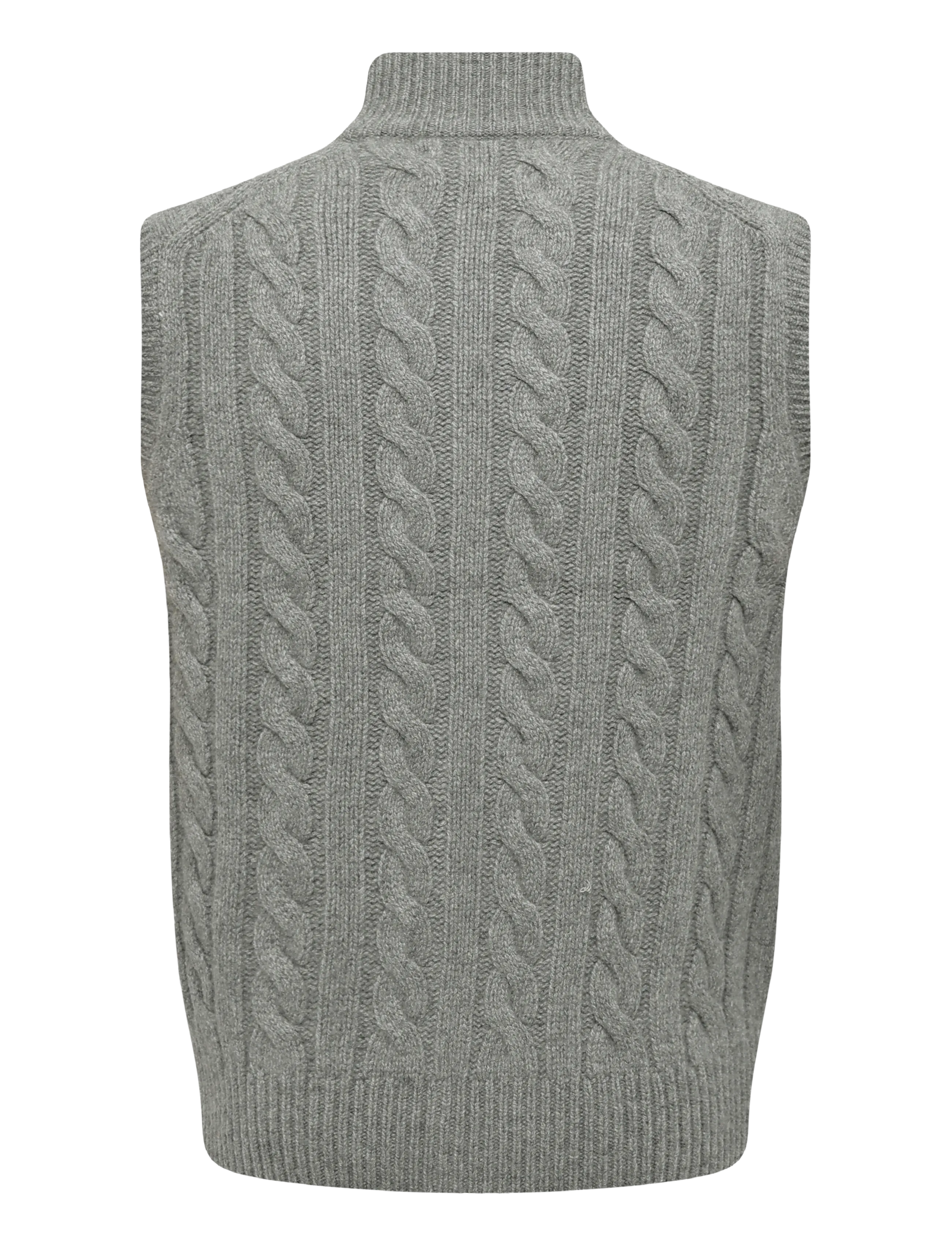 Polo Ralph Lauren - Cable-Knit Wool-Cashmere Sweater Vest - strikveste - fawn grey heather - 2