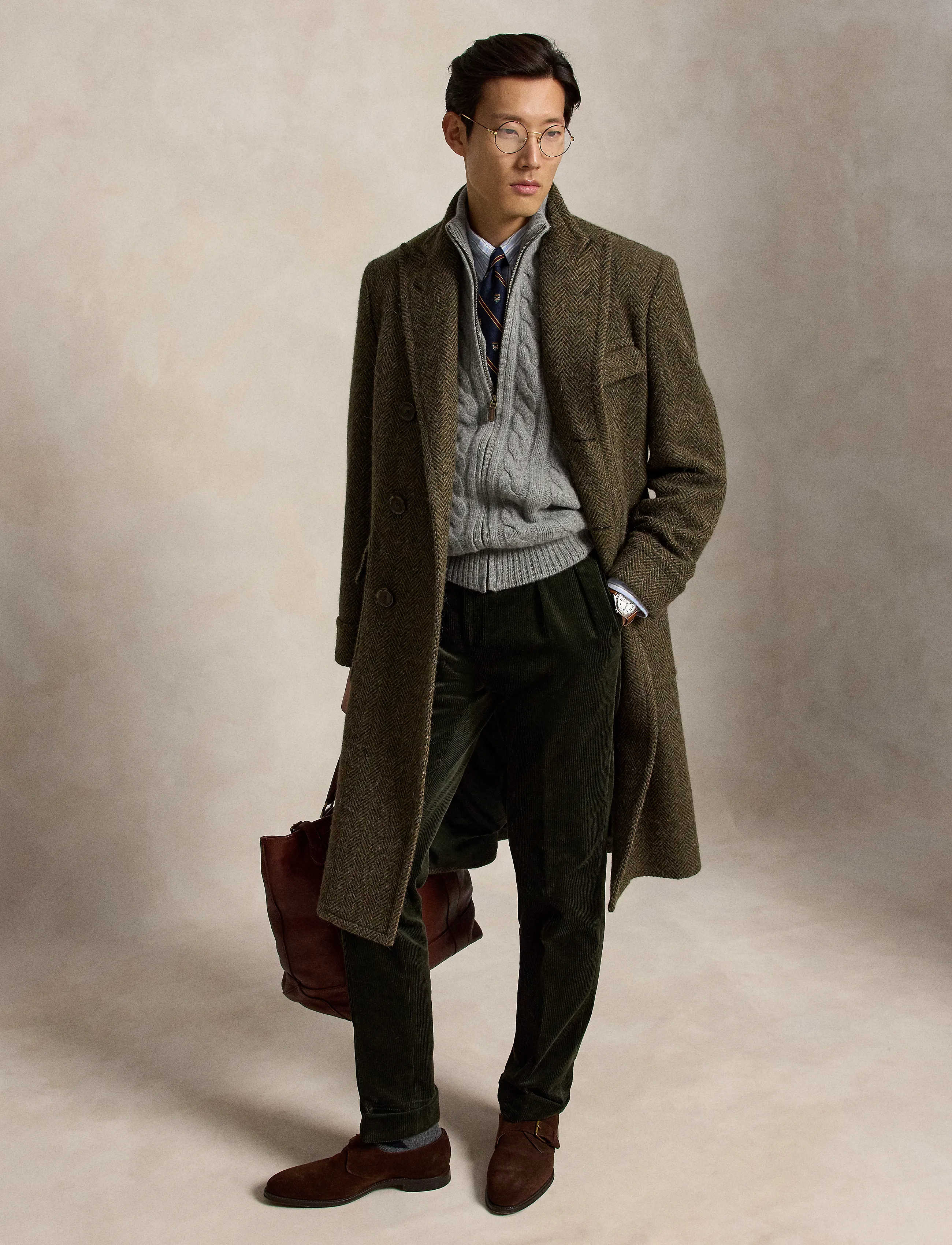 Polo Ralph Lauren - Cable-Knit Wool-Cashmere Sweater Vest - strikveste - fawn grey heather - 5