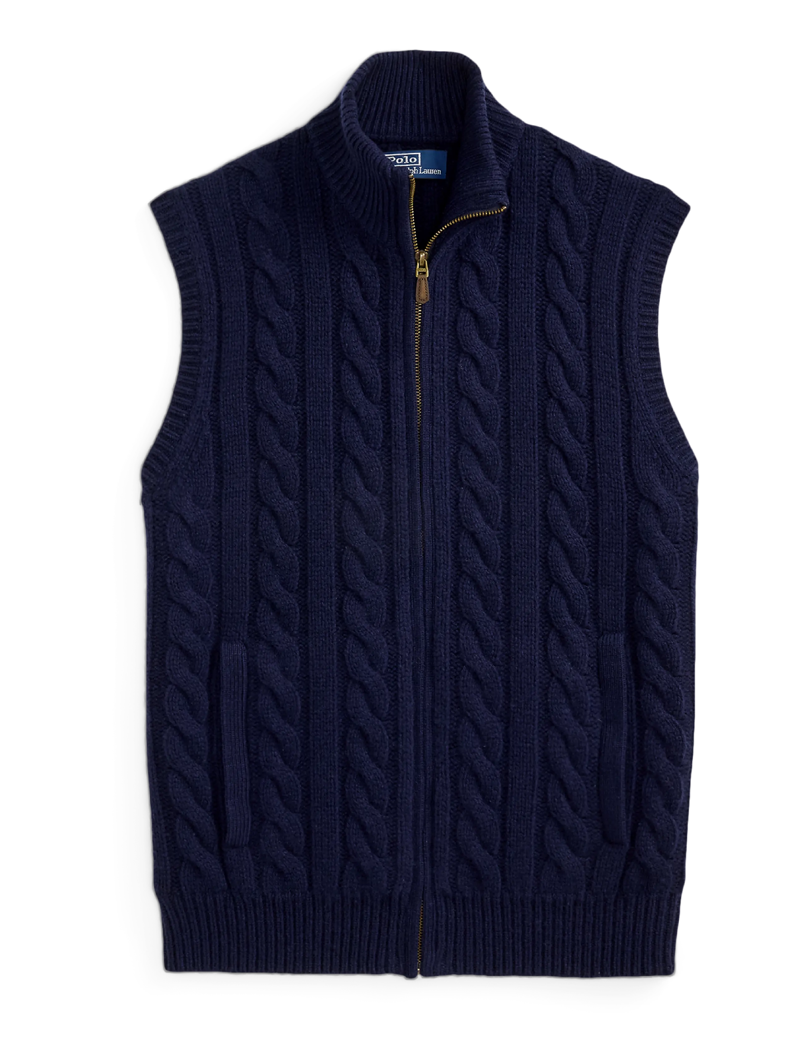 Polo Ralph Lauren Cable-Knit Wool-Cashmere Sweater Vest - Strikveste - HUNTER NAVY / navy