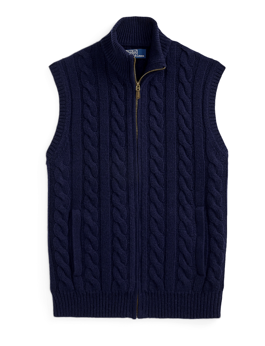 Polo Ralph Lauren - Cable-Knit Wool-Cashmere Sweater Vest - strickwesten - hunter navy - 1