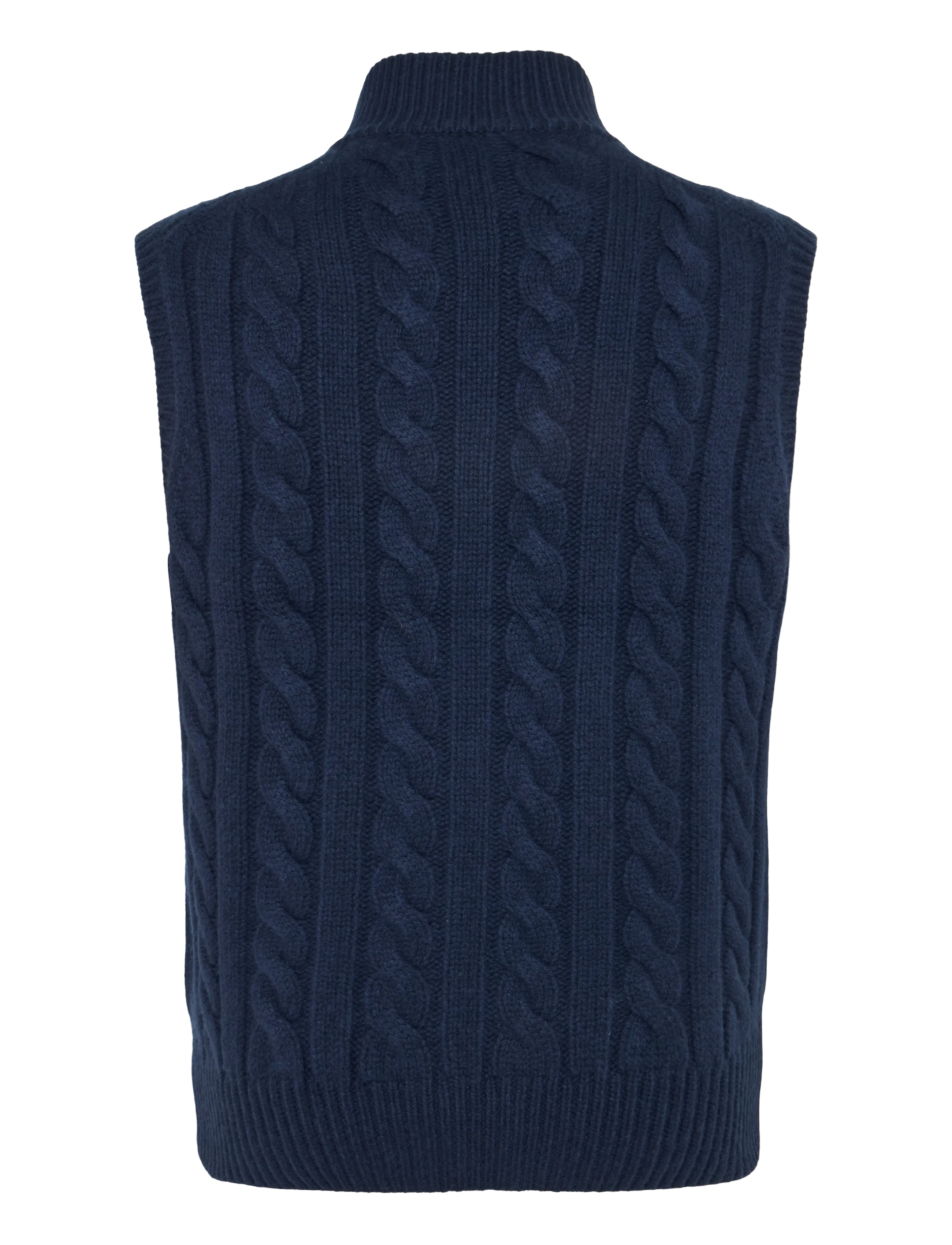 Polo Ralph Lauren - Cable-Knit Wool-Cashmere Sweater Vest - kamizelki z dzianiny - hunter navy - 3