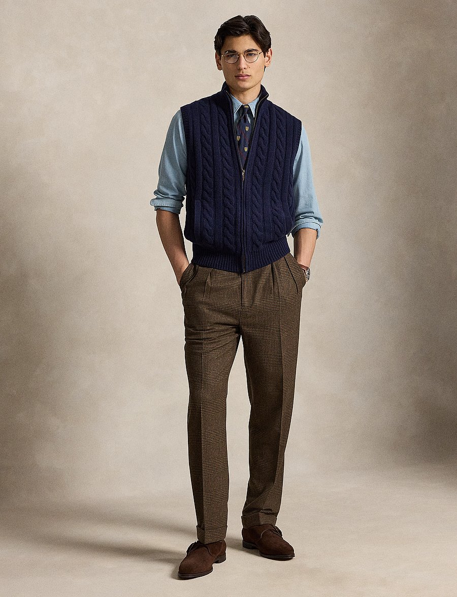 Polo Ralph Lauren - Cable-Knit Wool-Cashmere Sweater Vest - strickwesten - hunter navy - 4