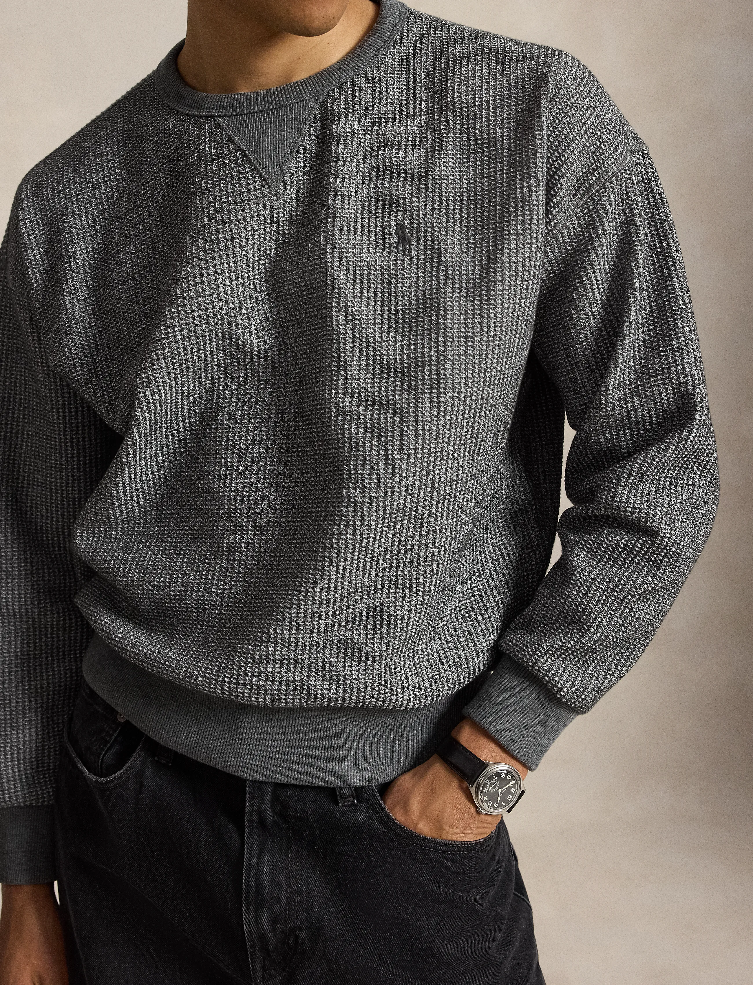 Polo Ralph Lauren Relaxed Fit Waffle-Knit Sweatshirt herr – bild 5