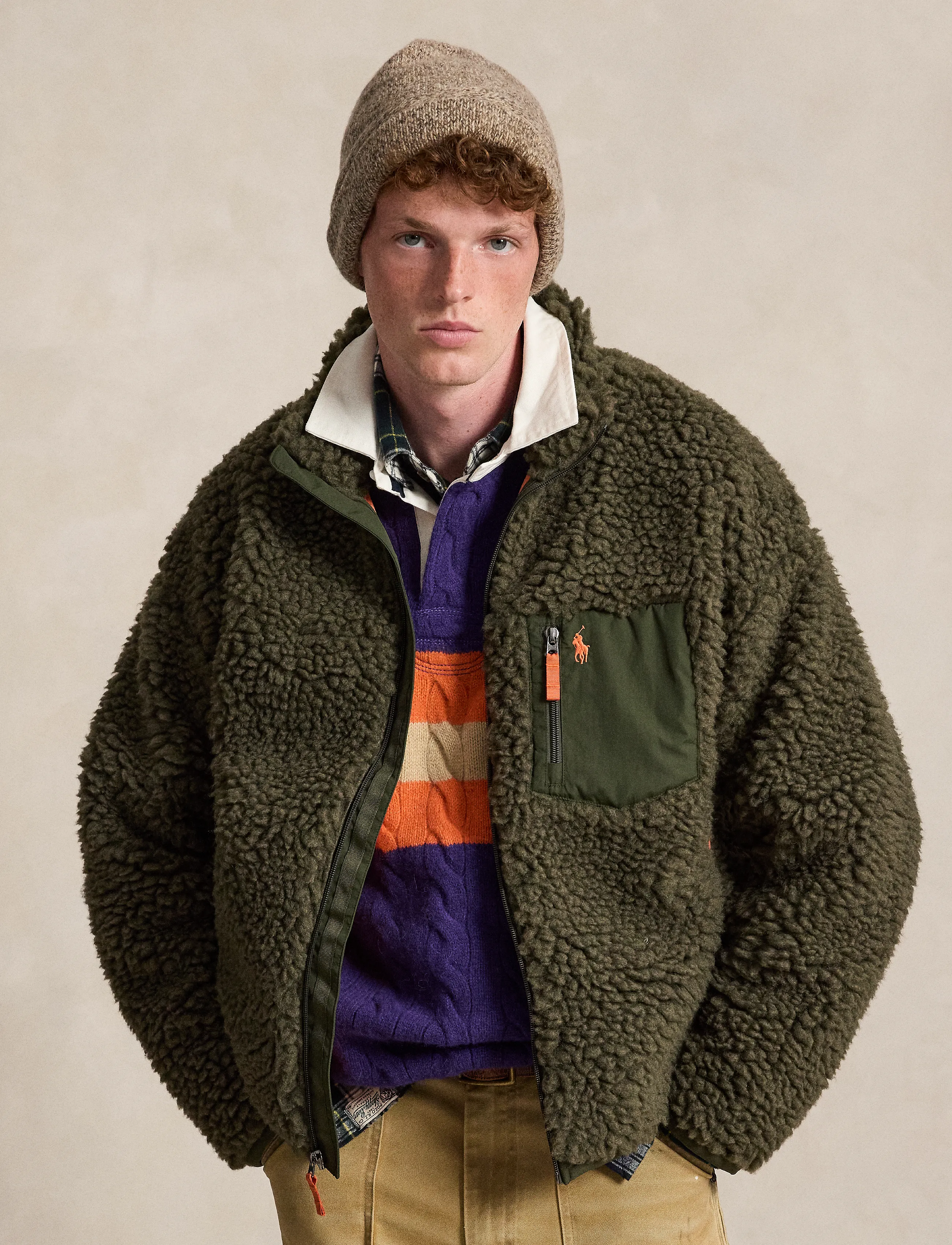 Polo Ralph Lauren Relaxed Fit Pile Fleece Jacket - Jacken - COMPANY OLIVE / khaki/green