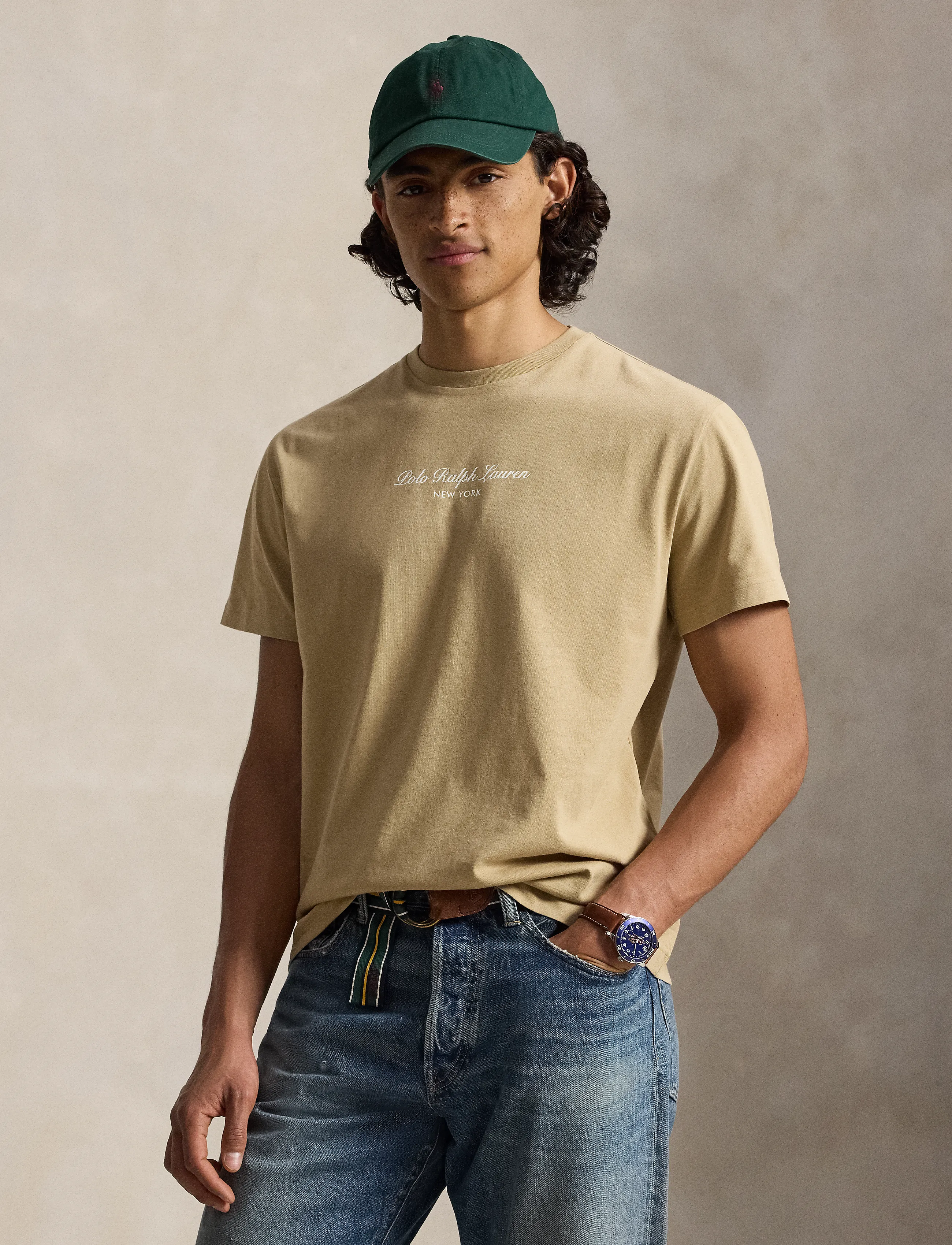 Polo Ralph Lauren T-shirt Classic Fit i bomullsjersey - T-shirts - VINTAGE KHAKI / beige