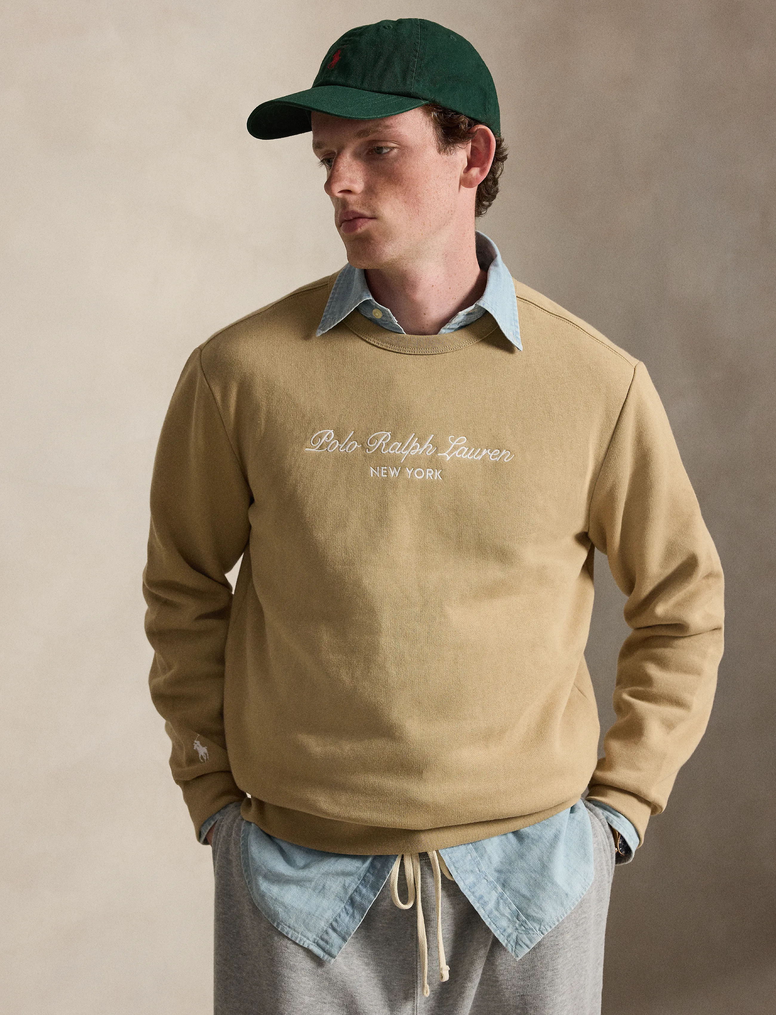 Polo Ralph Lauren Logo Fleece Sweatshirt - Visa allt - VINTAGE KHAKI / beige