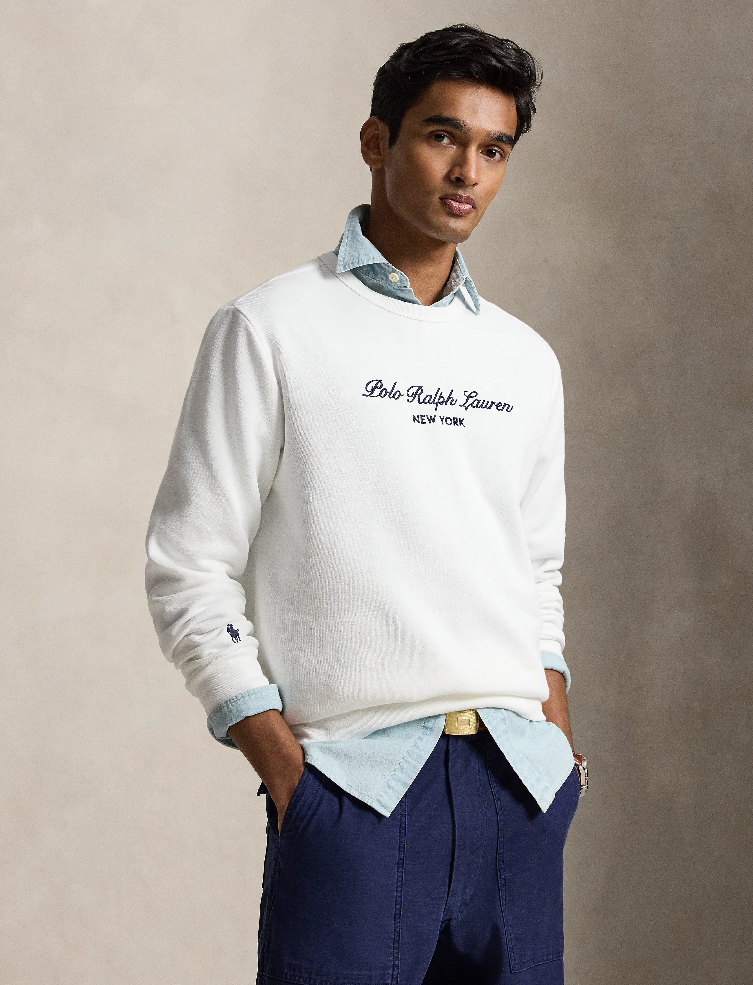 Polo Ralph Lauren Logo Fleece Sweatshirt - Sweatshirts - WHITE / white