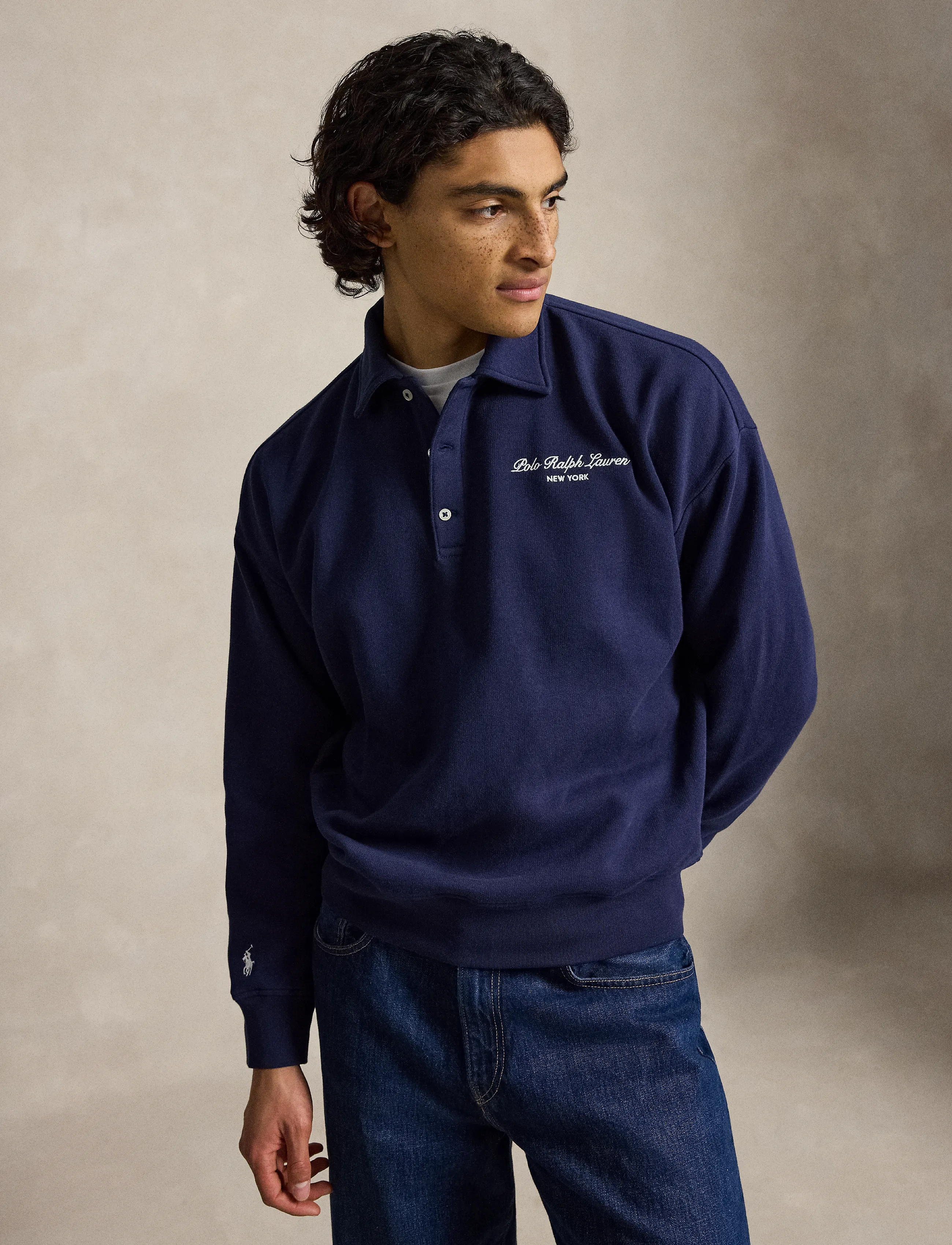 Polo Ralph Lauren Relaxed Fit Logo Collared Sweatshirt - New arrivals - NEWPORT NAVY / navy