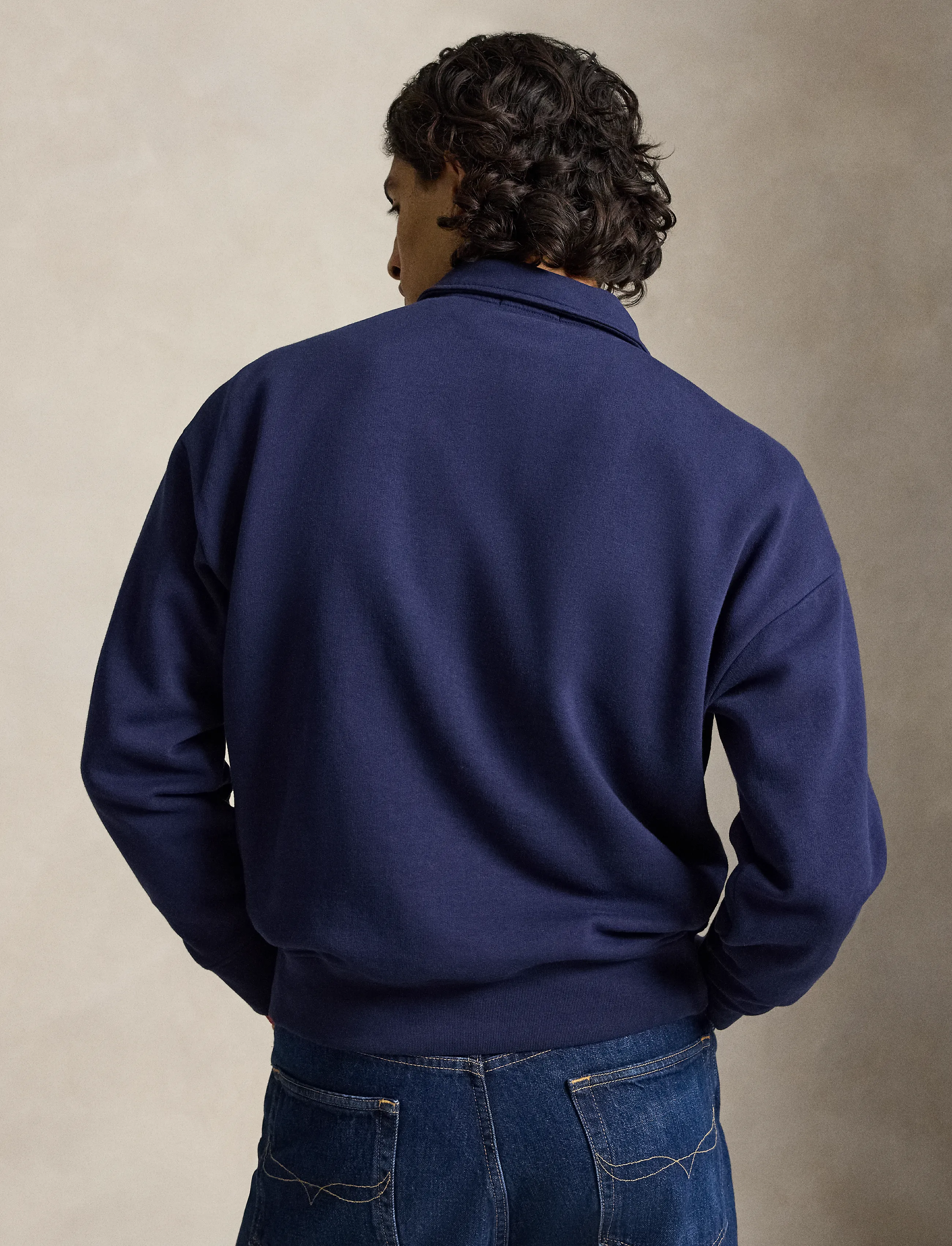 Polo Ralph Lauren - Relaxed Fit Logo Collared Sweatshirt - long-sleeved knitted polos - newport navy - 4