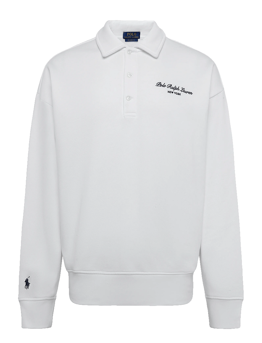 Polo Ralph Lauren - SEASONAL FLEECE-KNT-SWEATSHIRT - langärmelige strick-polohemden - white - 0
