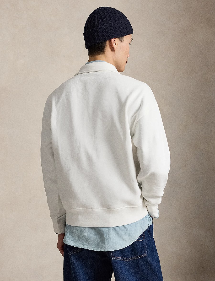 Polo Ralph Lauren - Relaxed Fit Logo Collared Sweatshirt - sweatshirts - white - 4