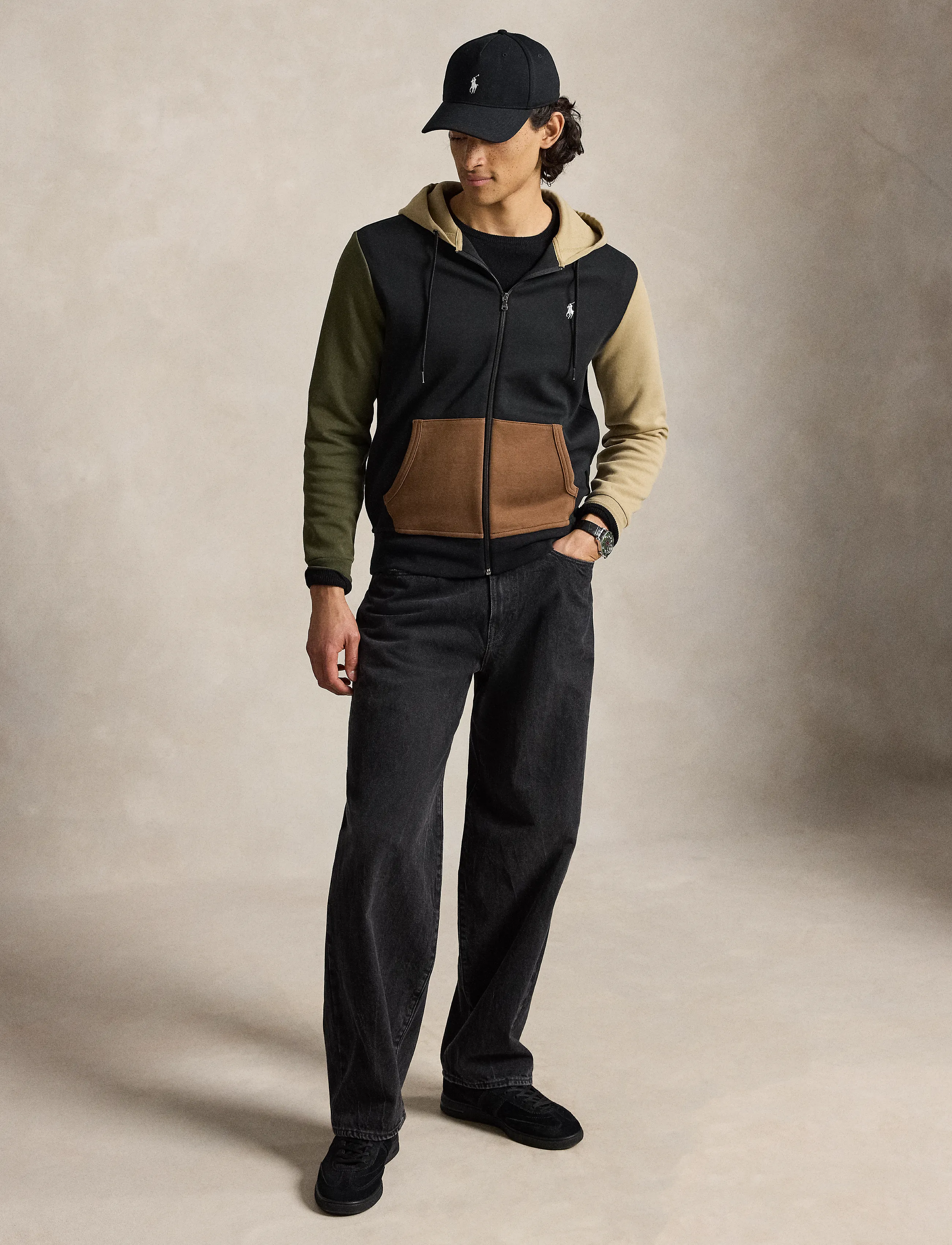 Polo Ralph Lauren - Double-Knit Full-Zip Hoodie - kapuutsiga pusad - polo black multi - 5