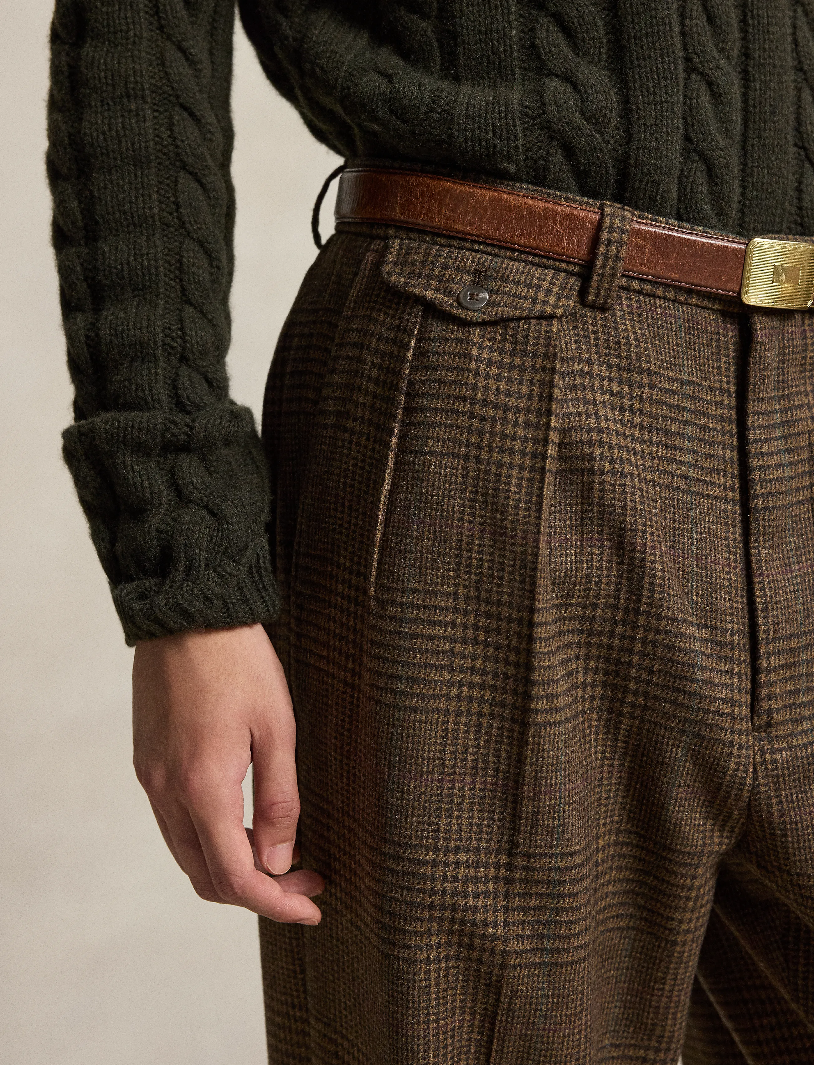 Polo Ralph Lauren - Whitman Relaxed Fit Glen Plaid Pant - casual trousers - york brown glen p - 3