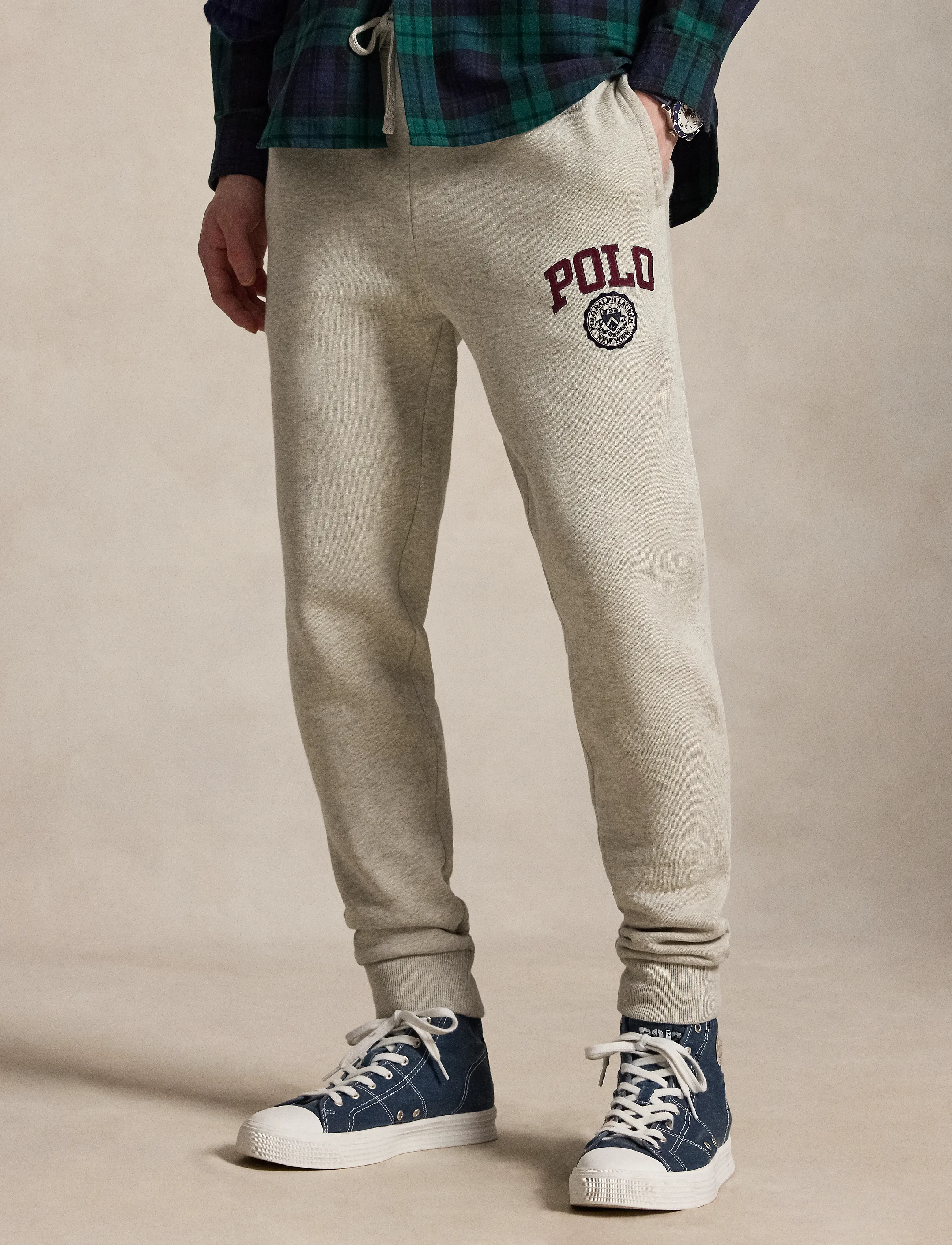 Polo Ralph Lauren Sweatpants i bomullsblandning m logotyp - Preppy - LT SPORT HEATHER / grey