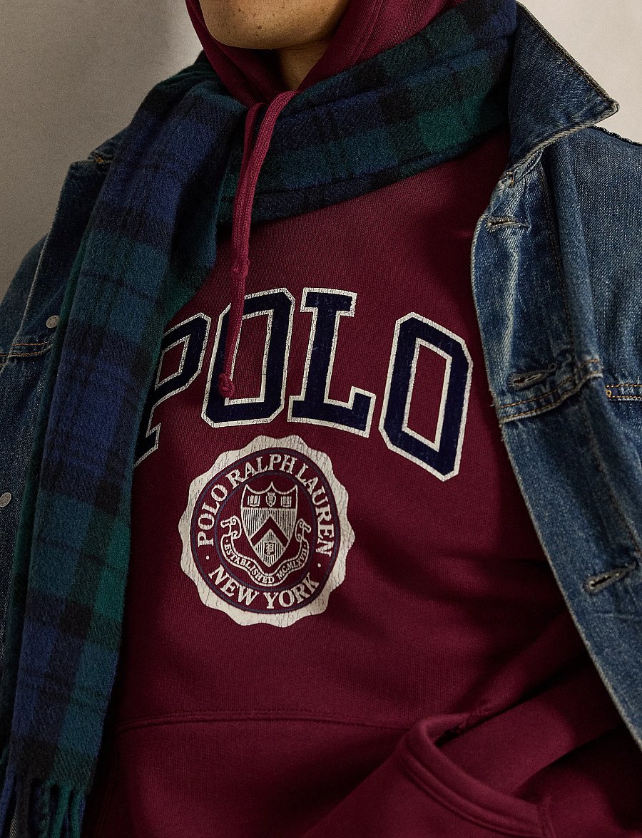 Polo Ralph Lauren - Fleecehoodie med logotyp - hoodies - classic wine - 5