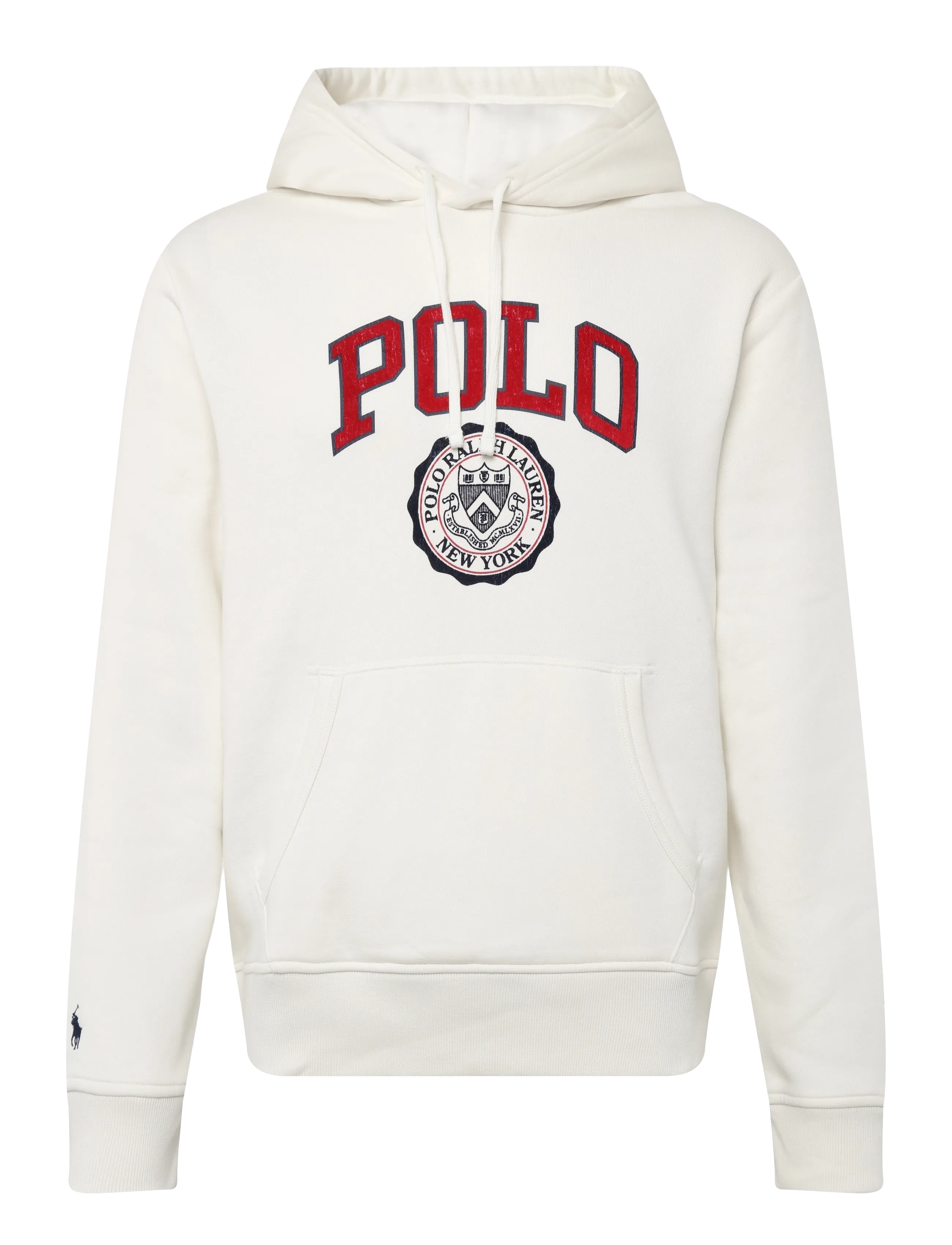 Polo Ralph Lauren Logo Fleece Hoodie, XL, Cream, Sweatshirts & Hættetrøjer > Hættetrøjer, Herre