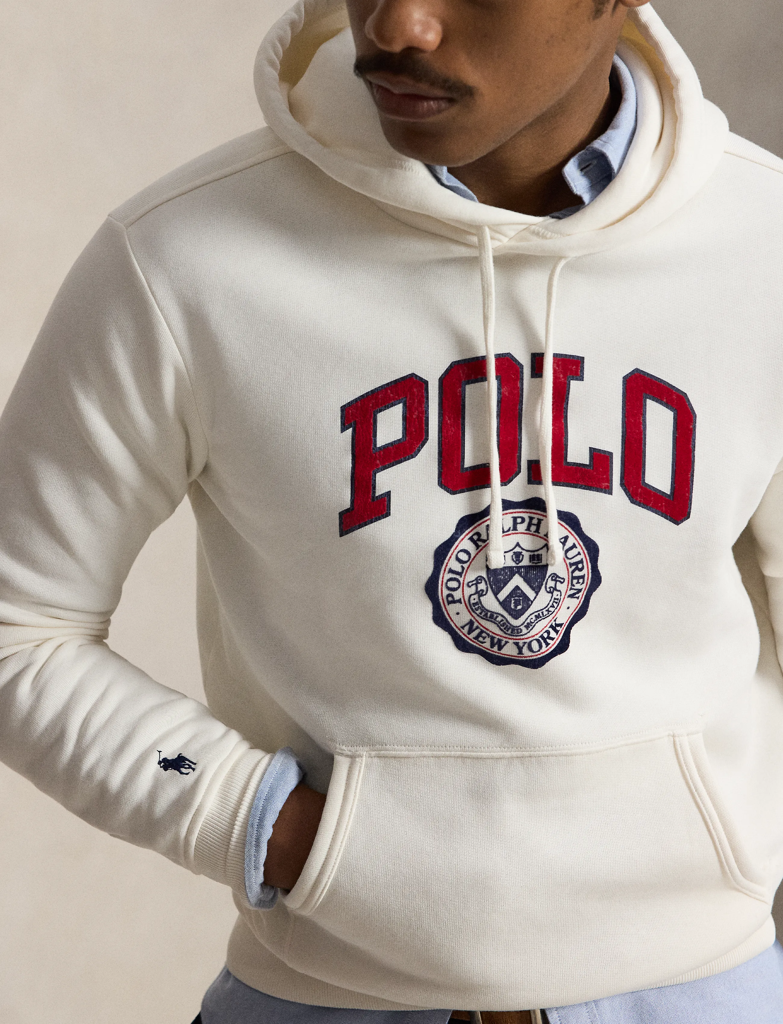 Polo Ralph Lauren Fleecehoodie med logotyp - Hoodies - NEVIS / cream