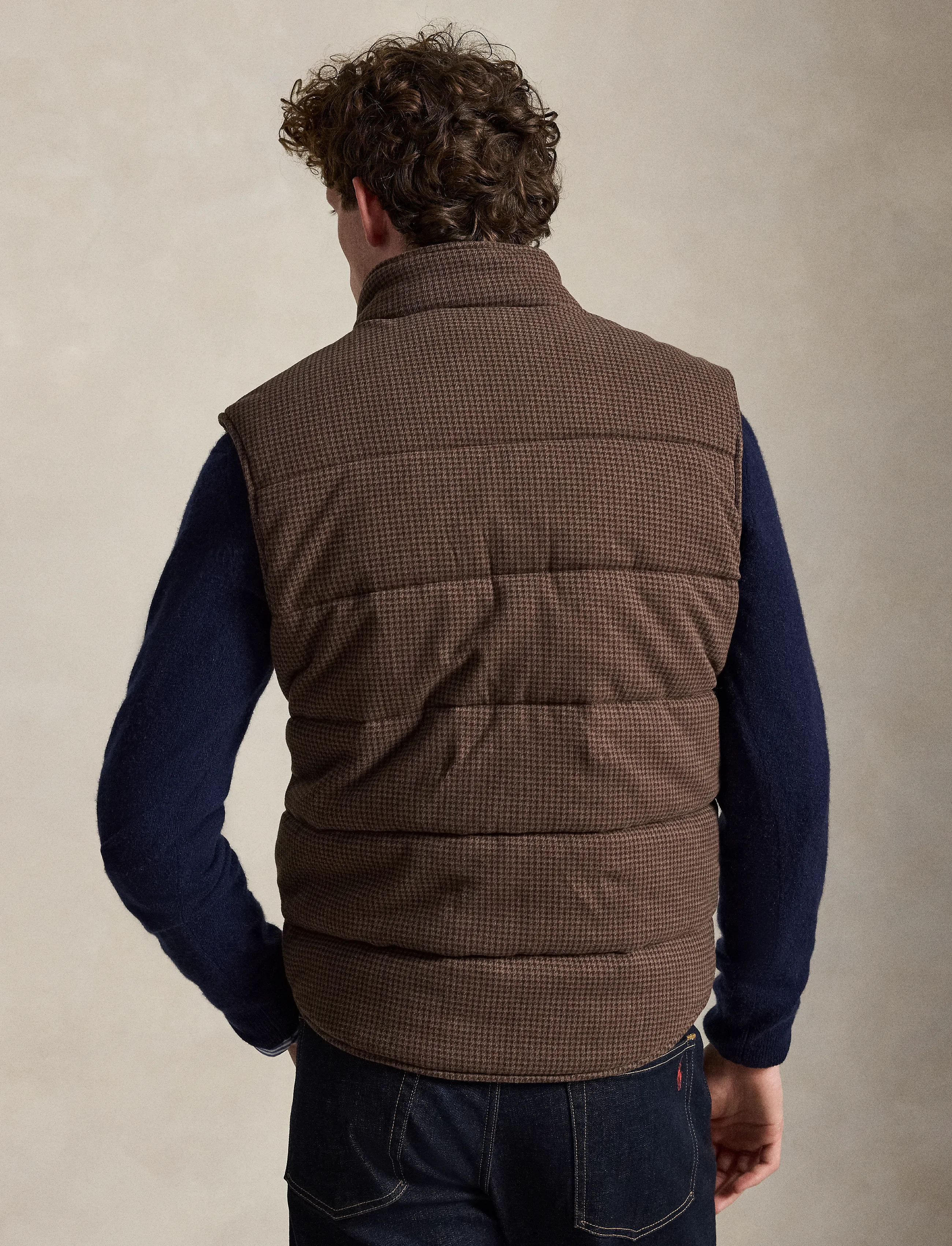 Polo Ralph Lauren - Houndstooth Estate-Rib Vest - nach anlass kaufen - ntmeg brwn hthr-d - 4