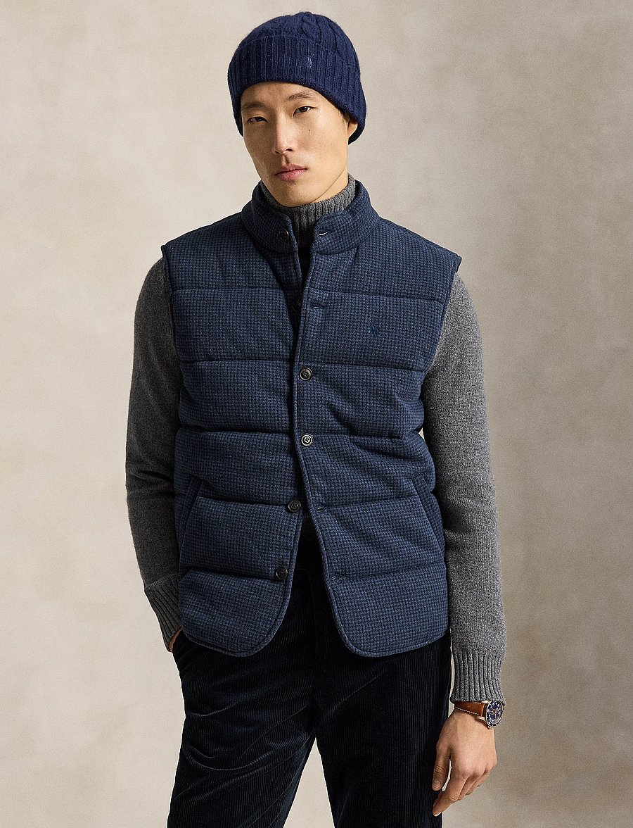 Polo Ralph Lauren - Houndstooth Estate-Rib Vest - nach anlass kaufen - wntr nvy hthr-dog - 1