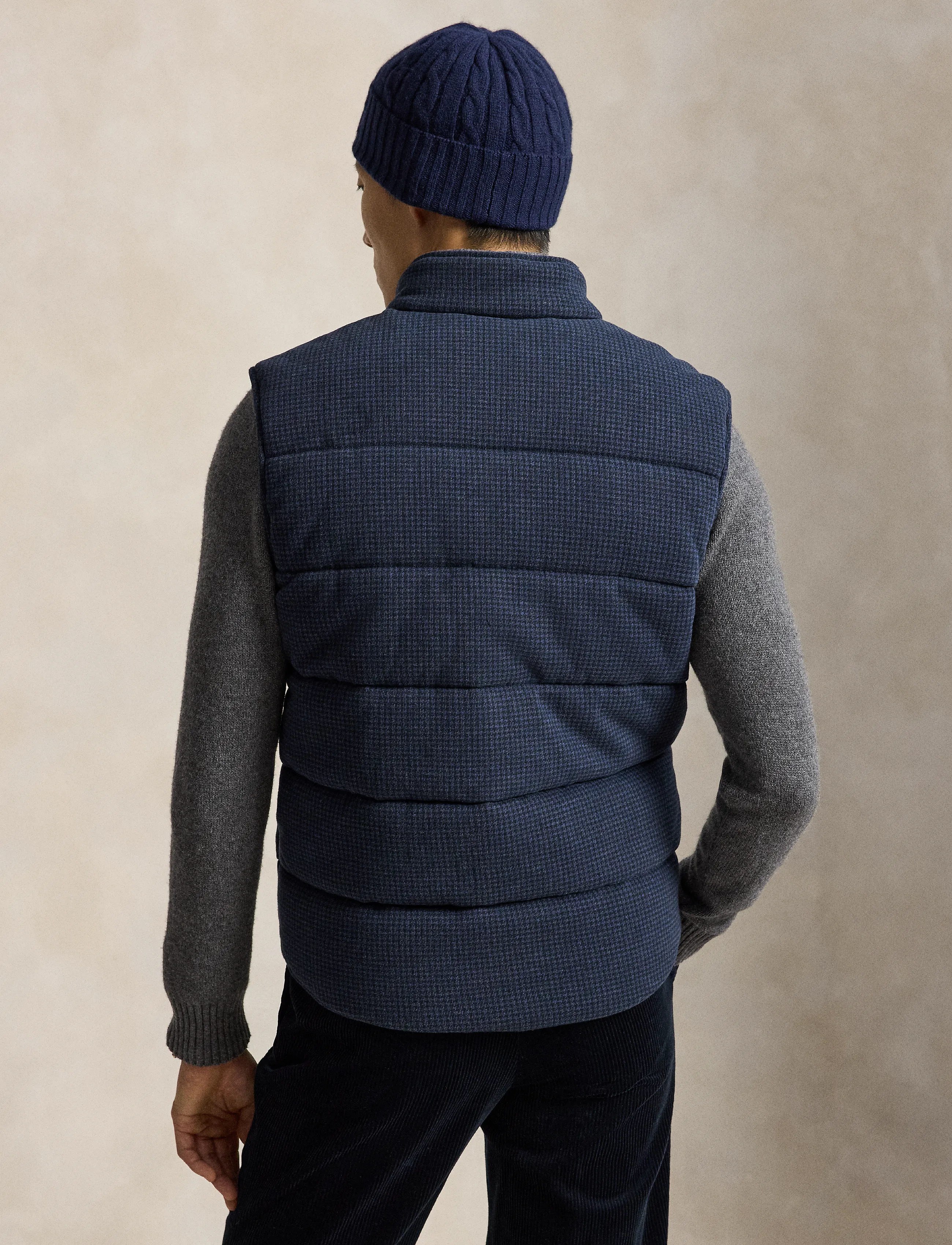Polo Ralph Lauren - Houndstooth Estate-Rib Vest - nach anlass kaufen - wntr nvy hthr-dog - 4