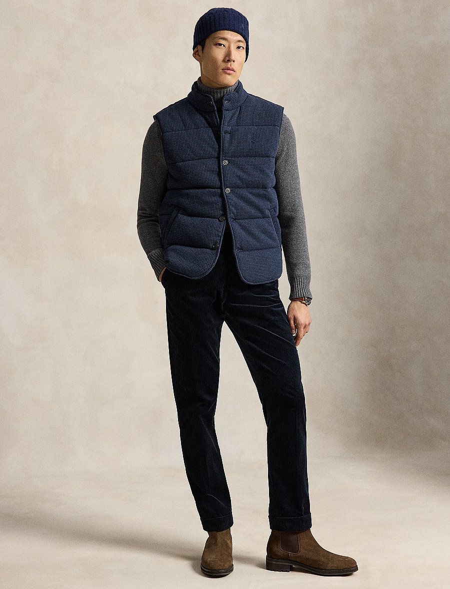 Polo Ralph Lauren - Houndstooth Estate-Rib Vest - nach anlass kaufen - wntr nvy hthr-dog - 5