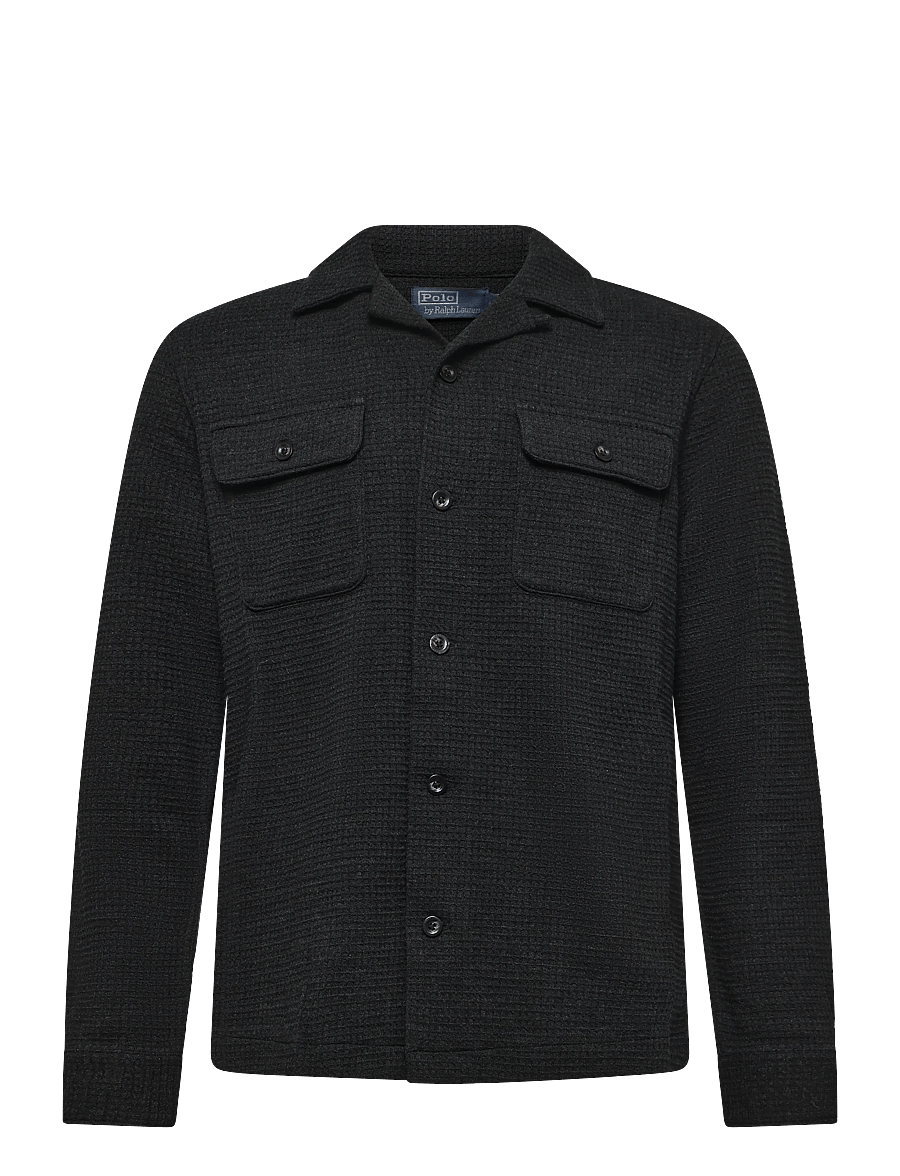 Polo Ralph Lauren - Waffle-Knit Camp Shirt - basic skjortor - blk heather - 0