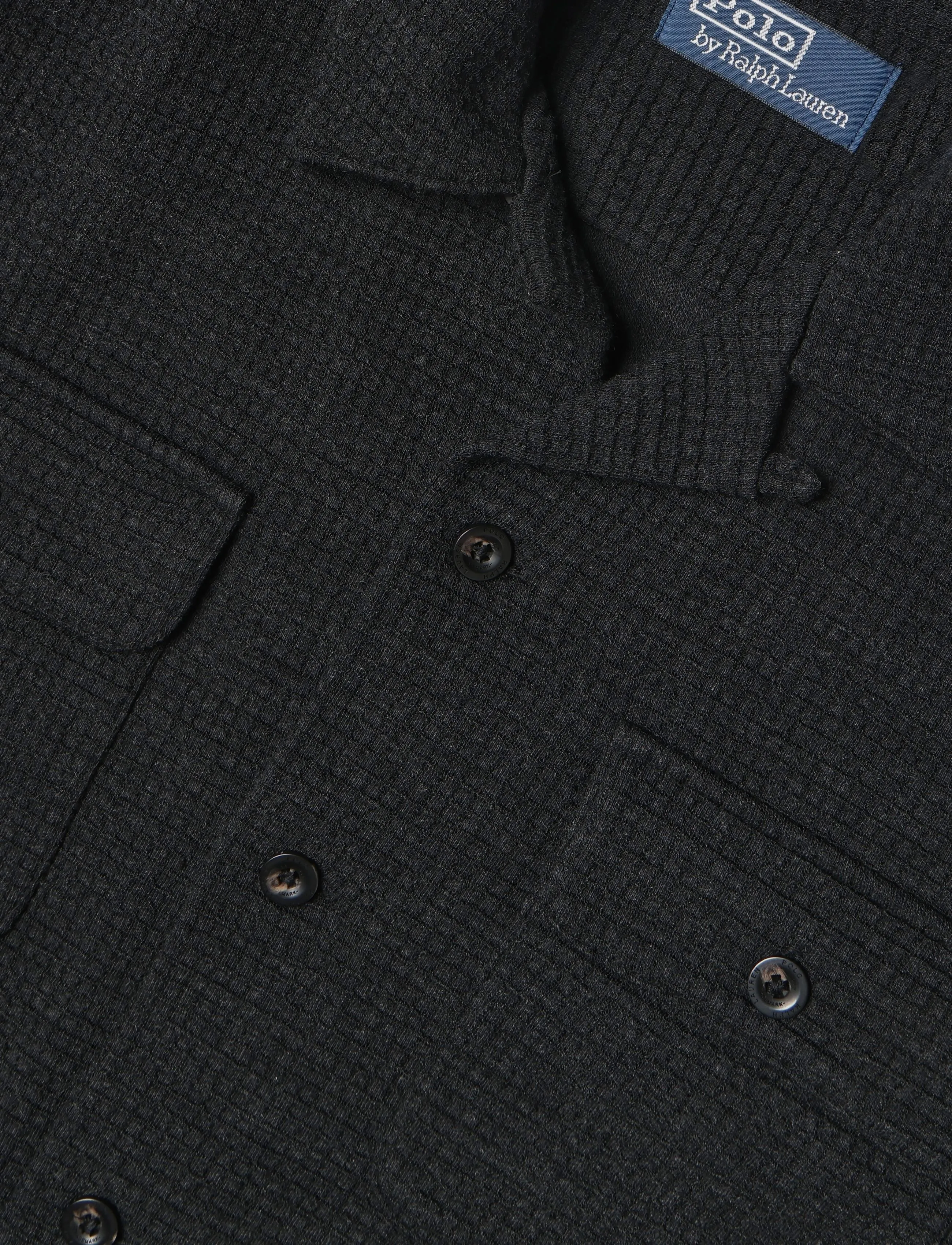 Polo Ralph Lauren - Waffle-Knit Camp Shirt - blk heather - 2