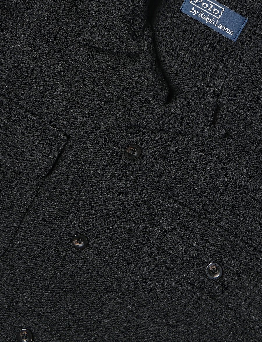 Polo Ralph Lauren - Waffle-Knit Camp Shirt - basic skjortor - blk heather - 2