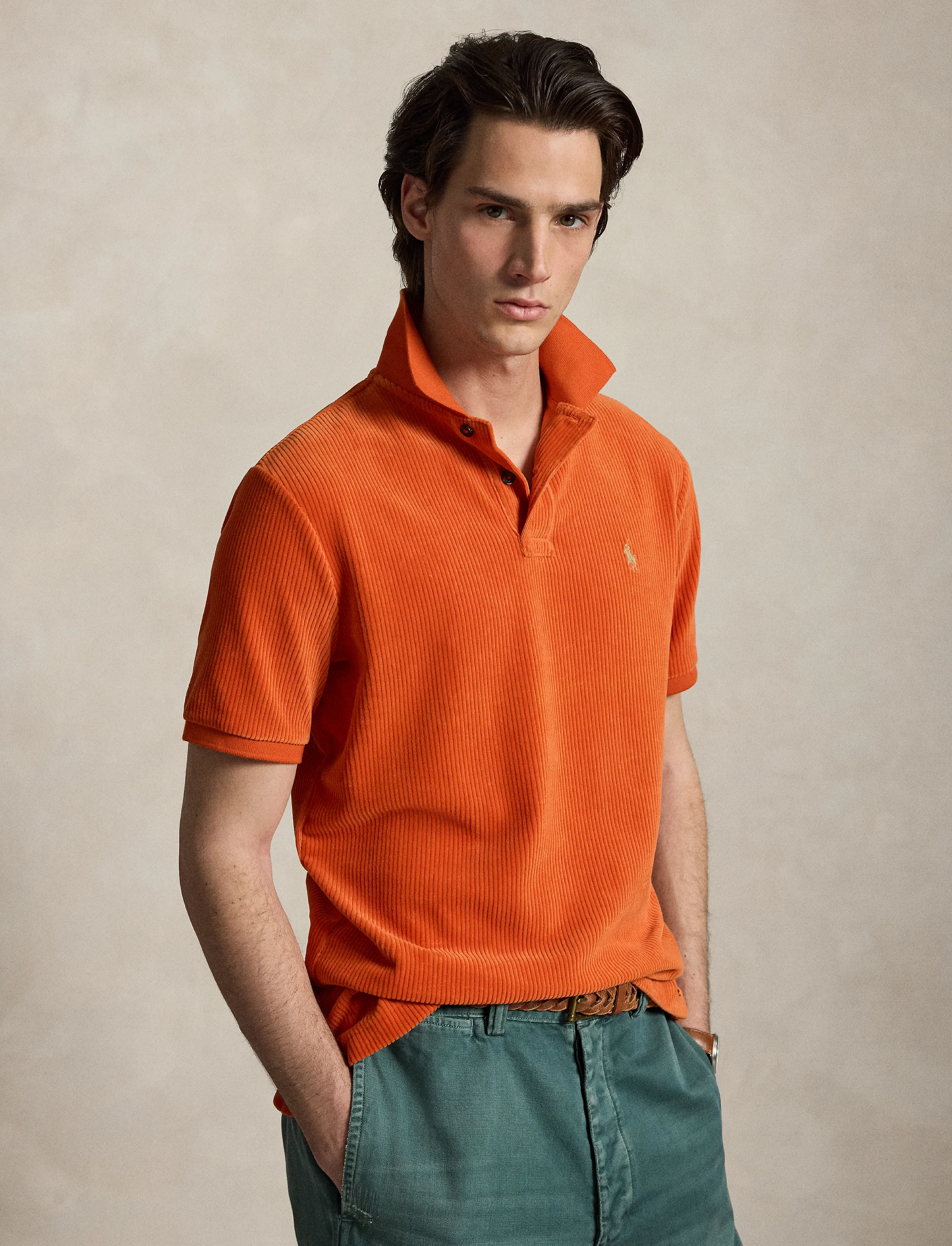 Polo Ralph Lauren Classic Fit Knit Corduroy Polo Shirt - Knitted polos - COLLEGE ORANGE / orange