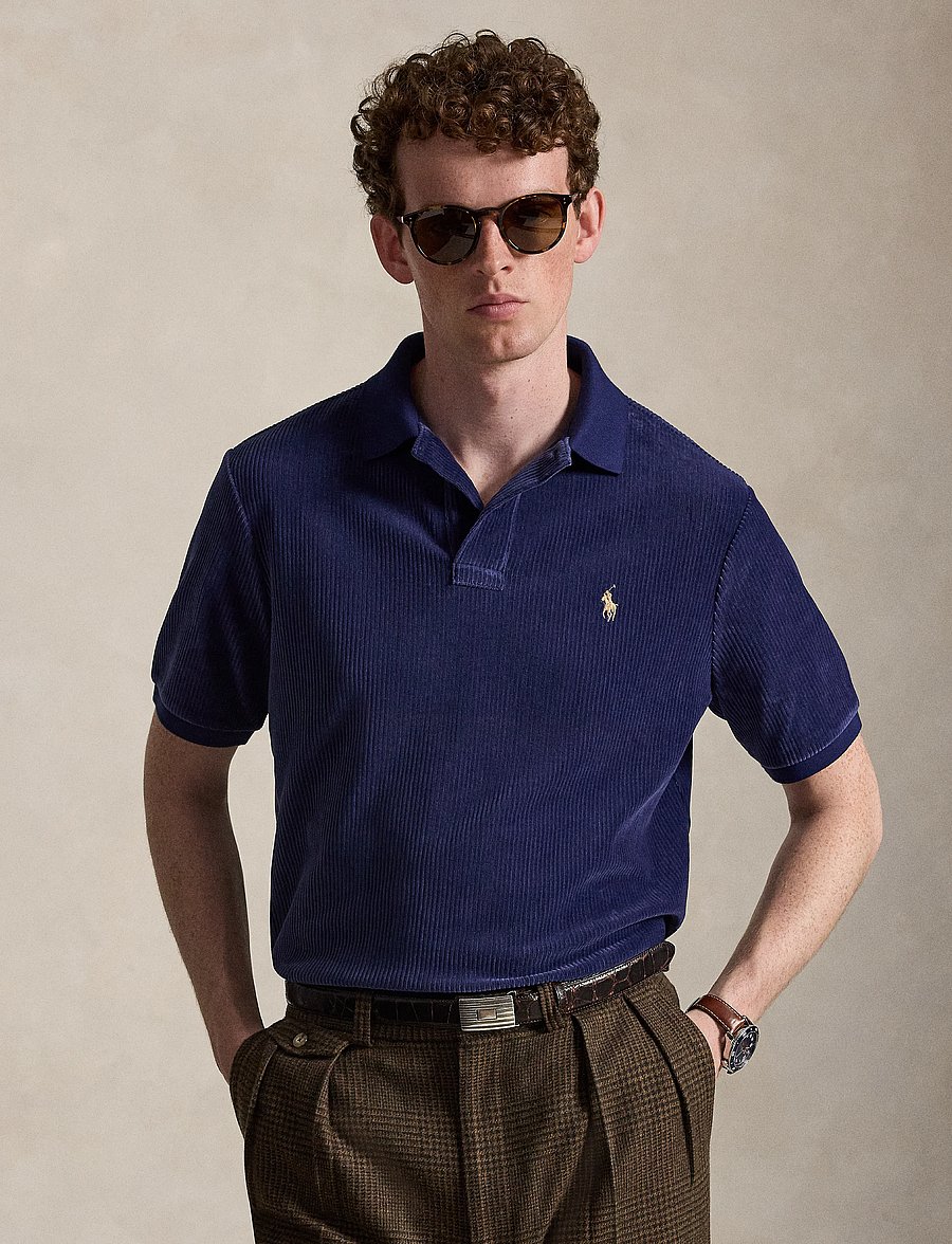 Polo Ralph Lauren - Classic Fit Knit Corduroy Polo Shirt - newport navy - 0