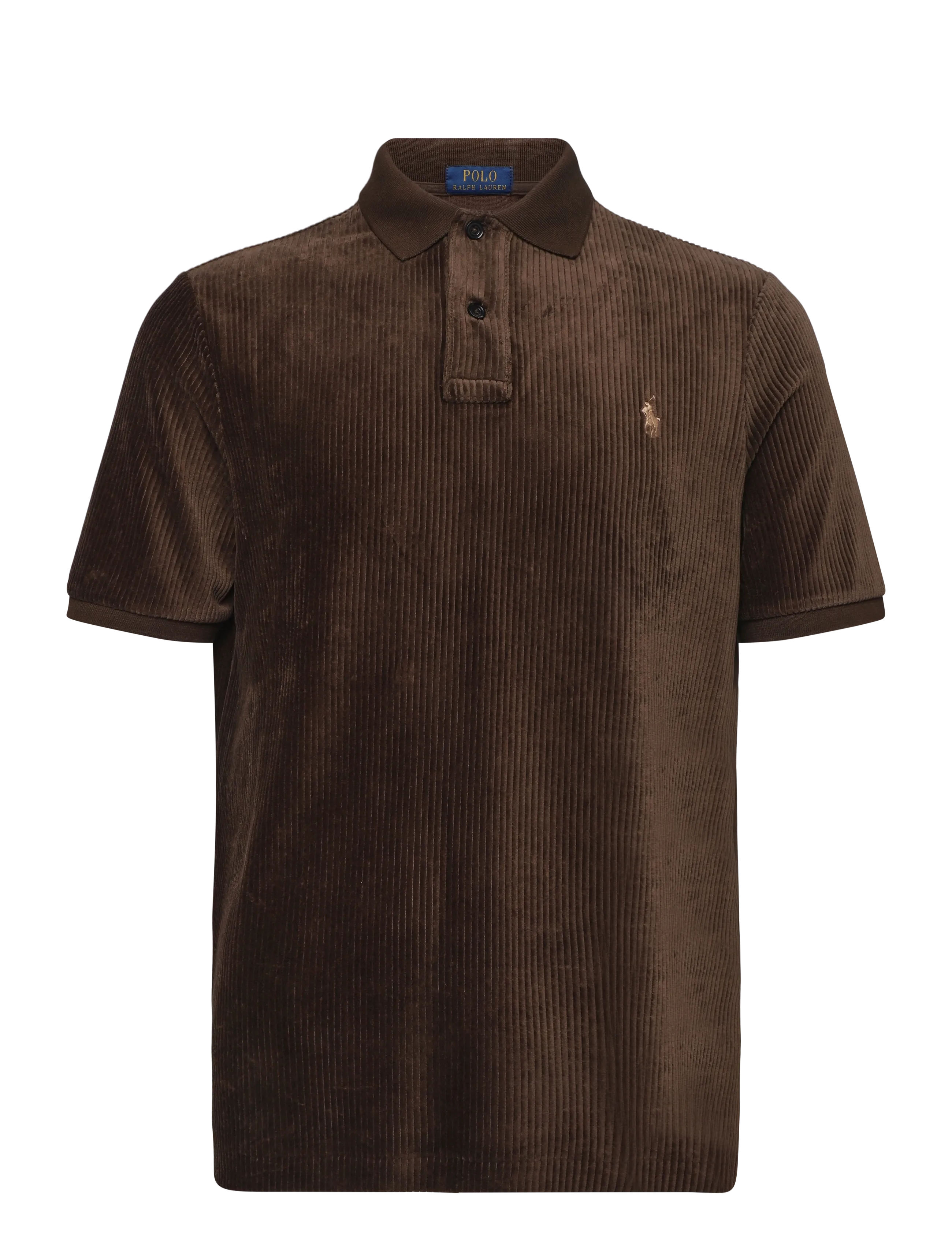 Polo Ralph Lauren - Classic Fit Knit Corduroy Polo Shirt - langärmlige strick-polohemden - nutmeg brown - 1
