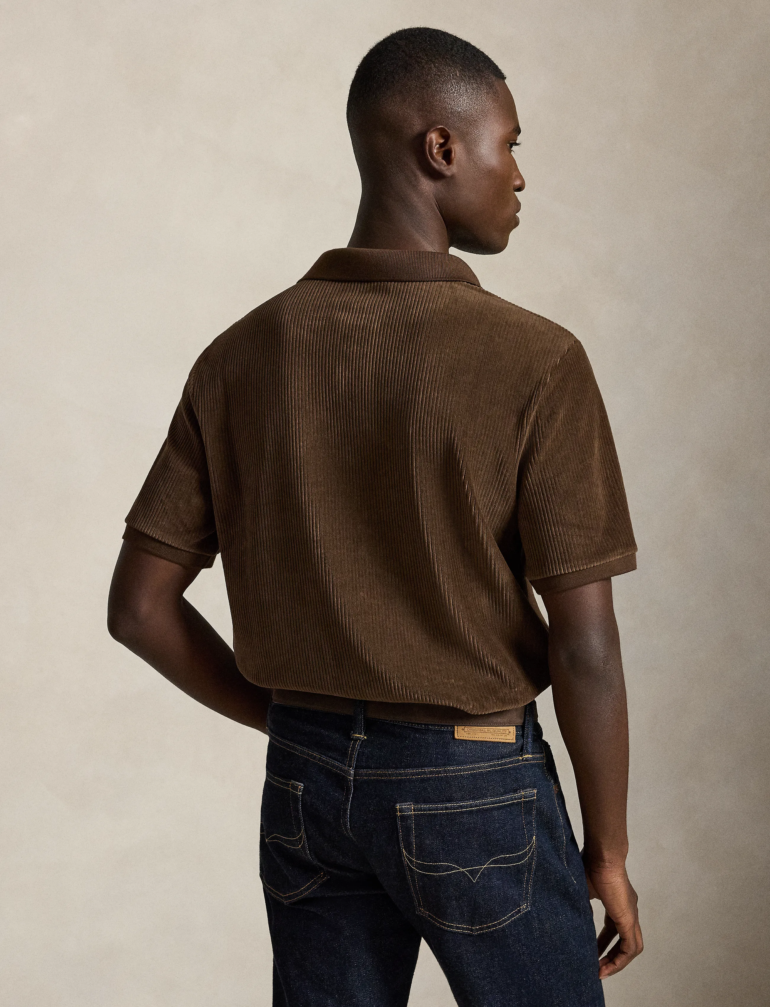 Polo Ralph Lauren - Classic Fit Knit Corduroy Polo Shirt - langärmlige strick-polohemden - nutmeg brown - 3