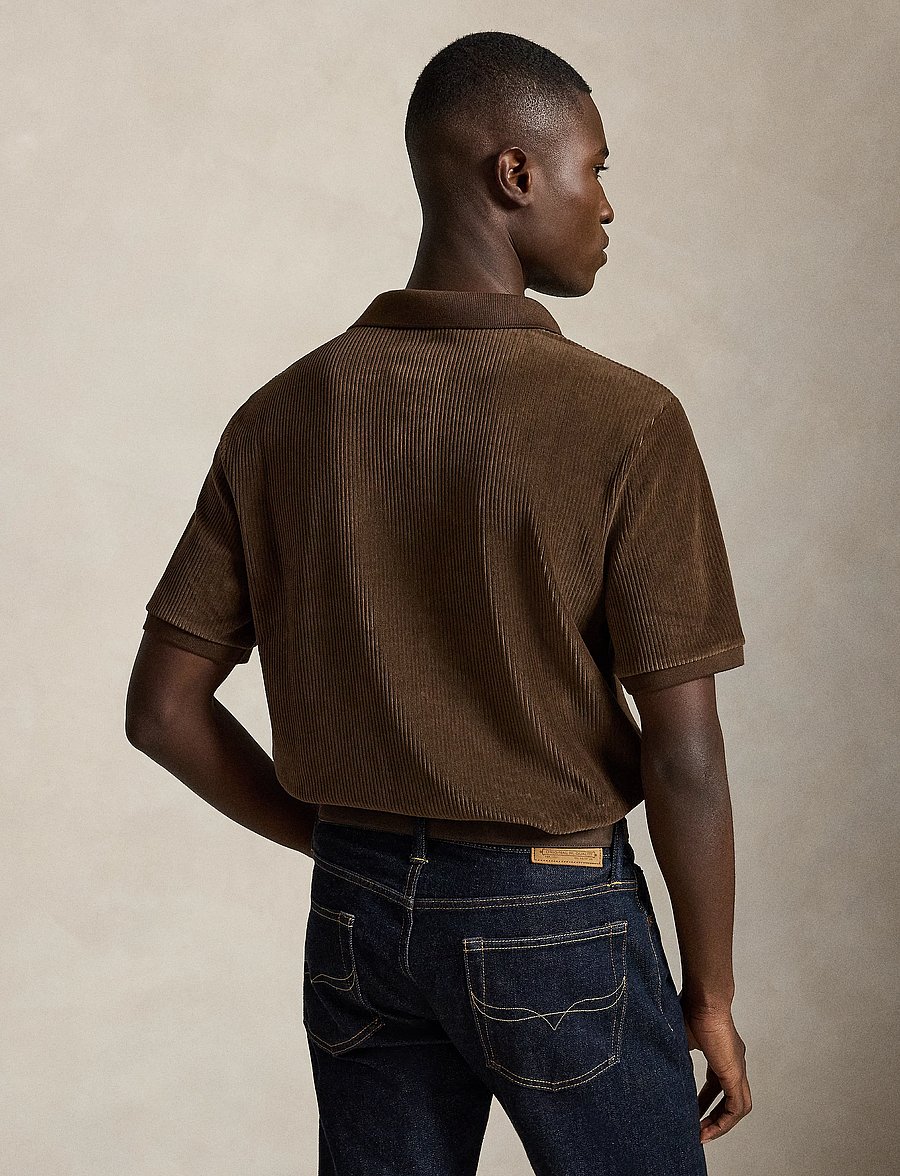 Polo Ralph Lauren - Classic Fit Knit Corduroy Polo Shirt - langärmlige strick-polohemden - nutmeg brown - 3