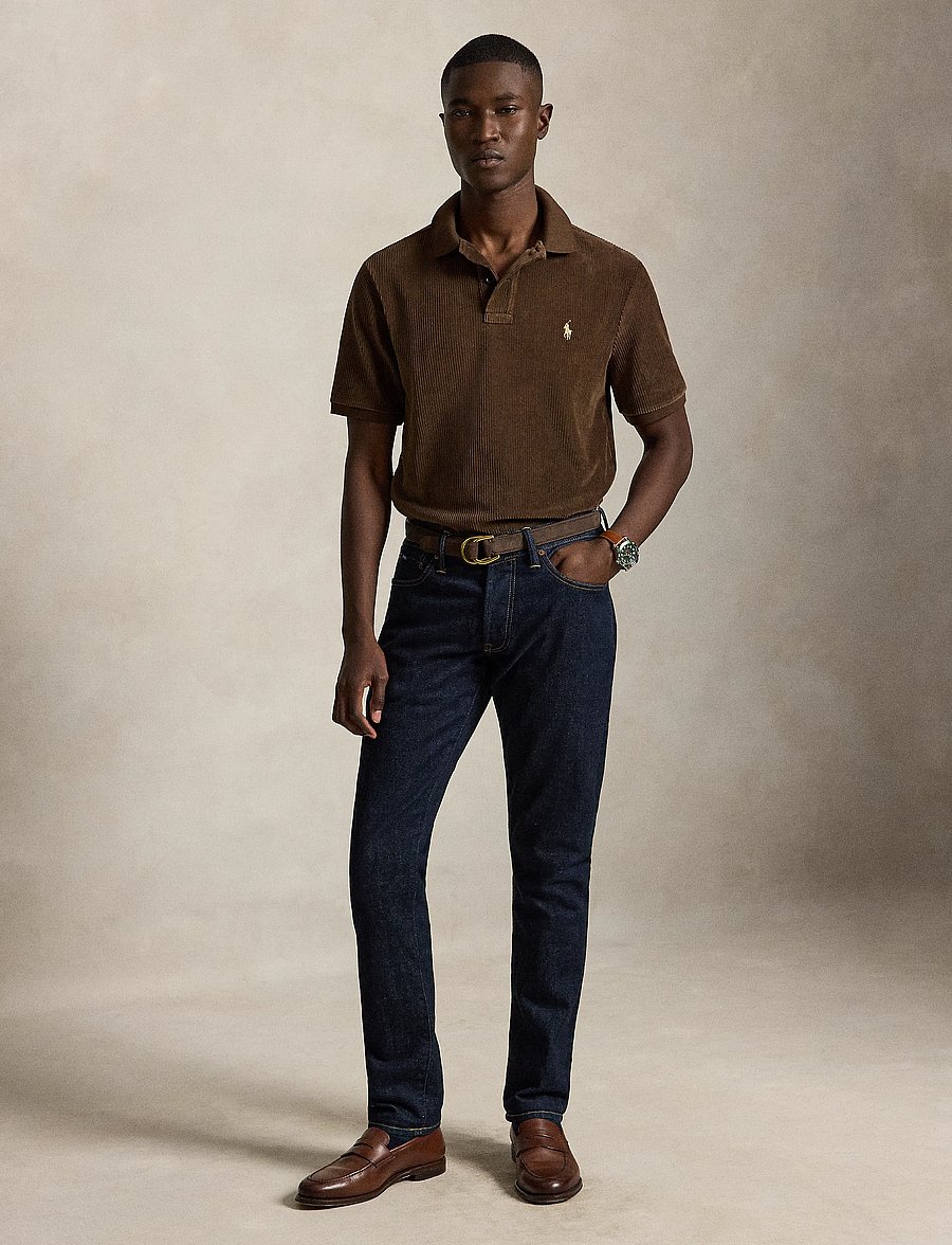 Polo Ralph Lauren - Classic Fit Knit Corduroy Polo Shirt - langärmlige strick-polohemden - nutmeg brown - 5