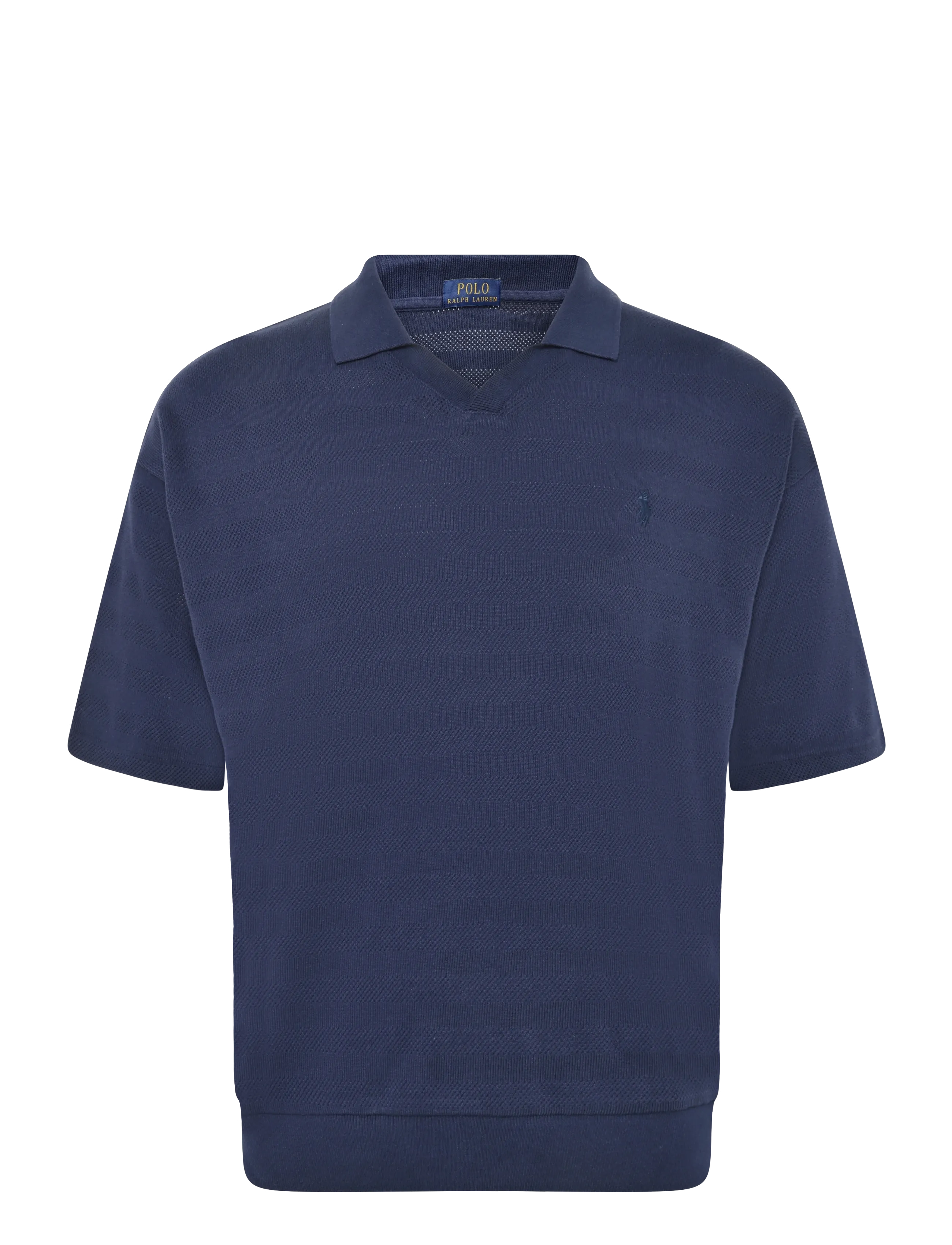Polo Ralph Lauren Pointelle-Ribbed Polo Shirt - Polostrik - NEWPORT NAVY / navy