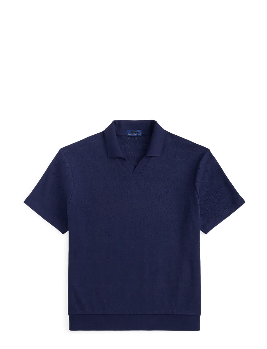 Polo Ralph Lauren - Pointelle-Ribbed Polo Shirt - knitted polos - newport navy - 1