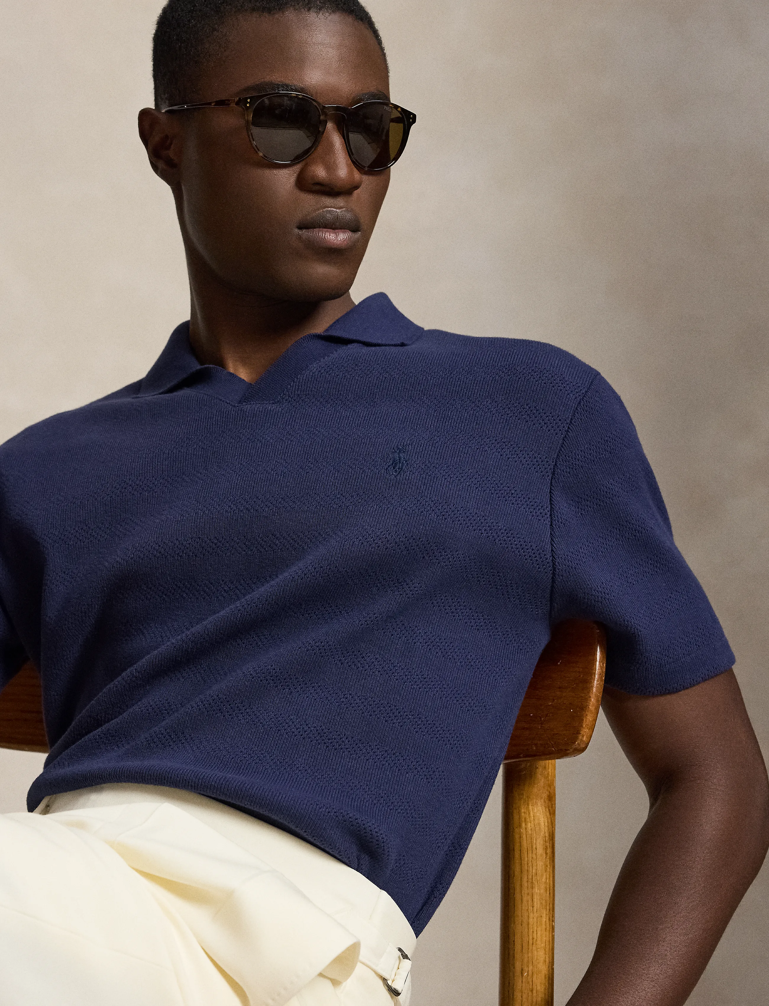 Polo Ralph Lauren - Pointelle-Ribbed Polo Shirt - newport navy - 4