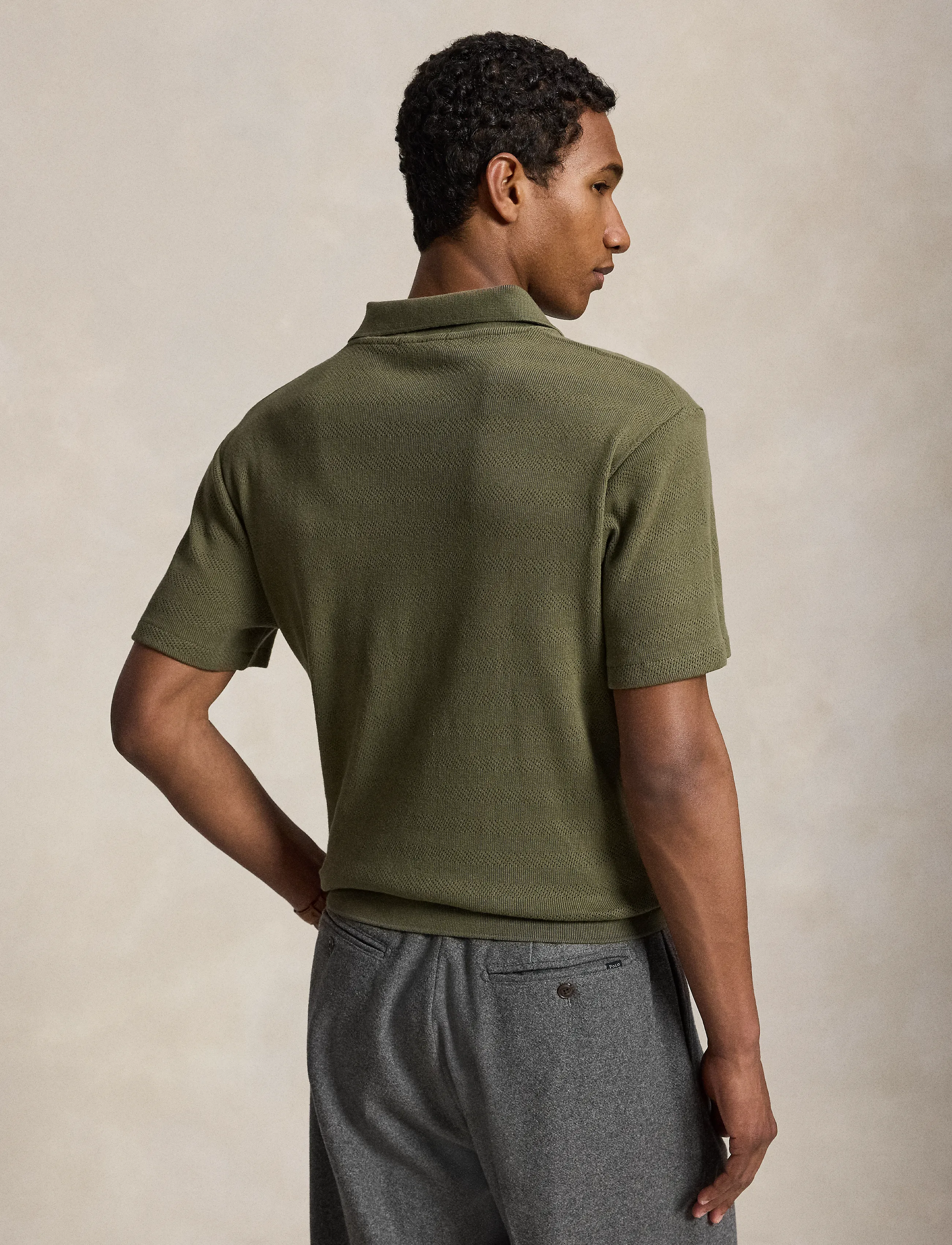 Polo Ralph Lauren - Pointelle-Ribbed Polo Shirt - outdoors olive - 2