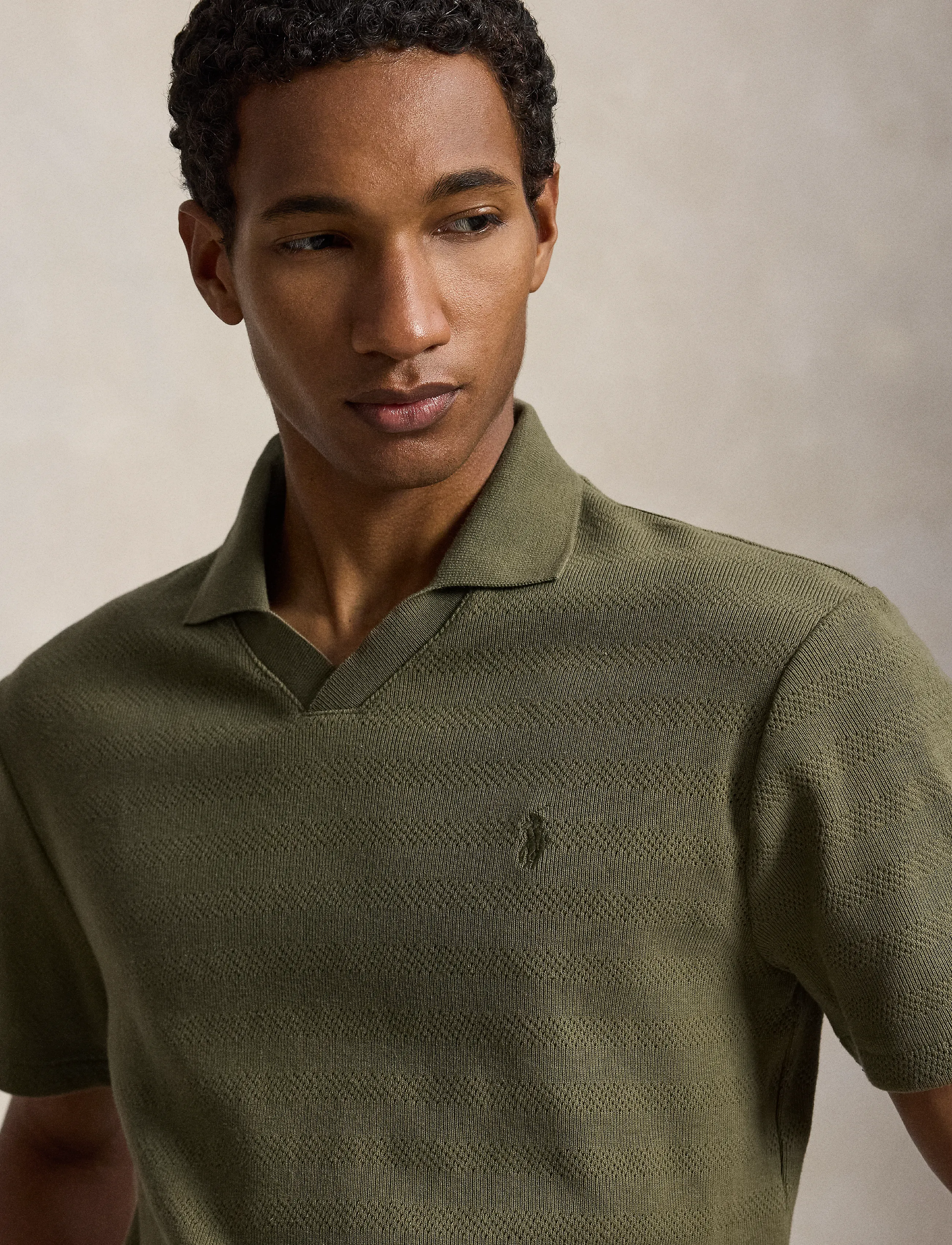 Polo Ralph Lauren - Pointelle-Ribbed Polo Shirt - outdoors olive - 3