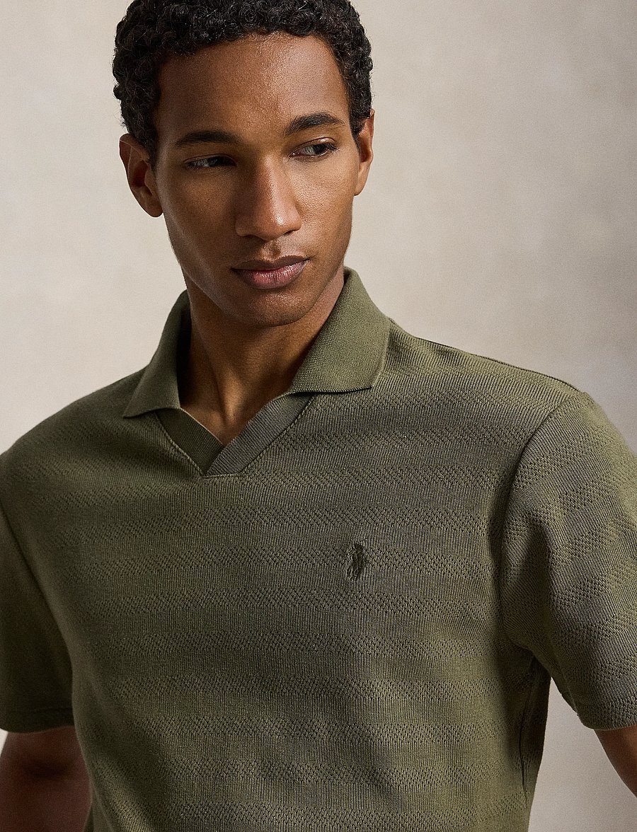 Polo Ralph Lauren - Pointelle-Ribbed Polo Shirt - geweven polo's - outdoors olive - 3