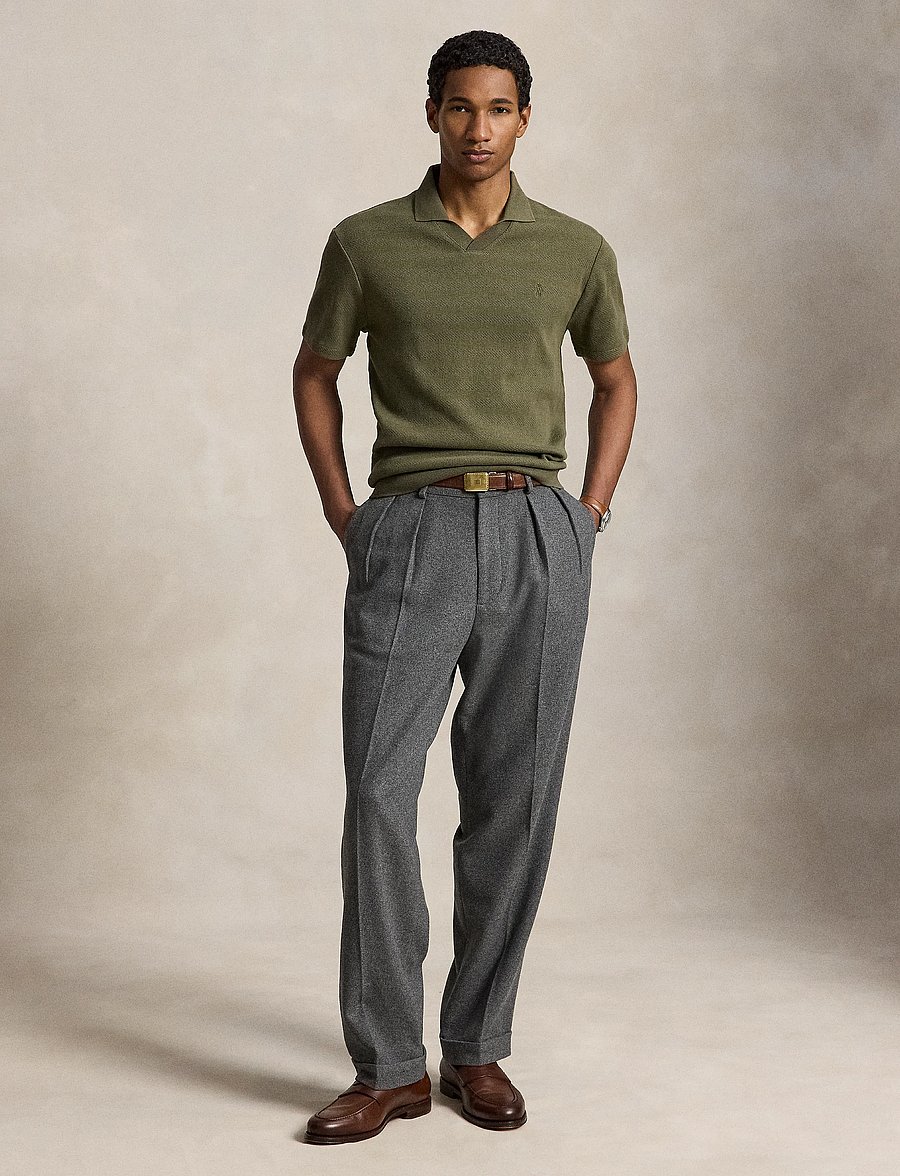 Polo Ralph Lauren - Pointelle-Ribbed Polo Shirt - geweven polo's - outdoors olive - 4