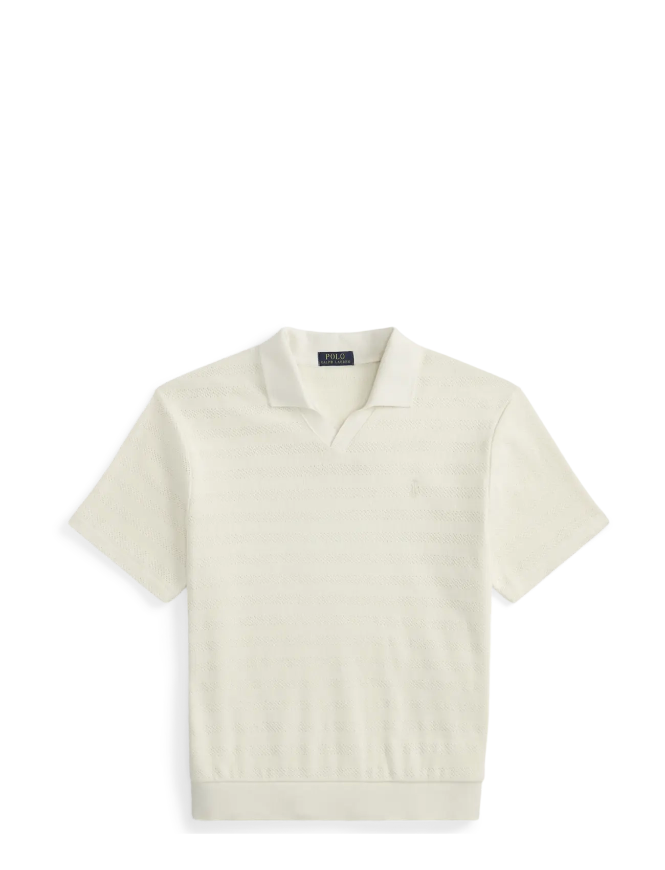 Polo Ralph Lauren Pointelle-Ribbed Polo Shirt - Kudumid - PALE CREAM / cream