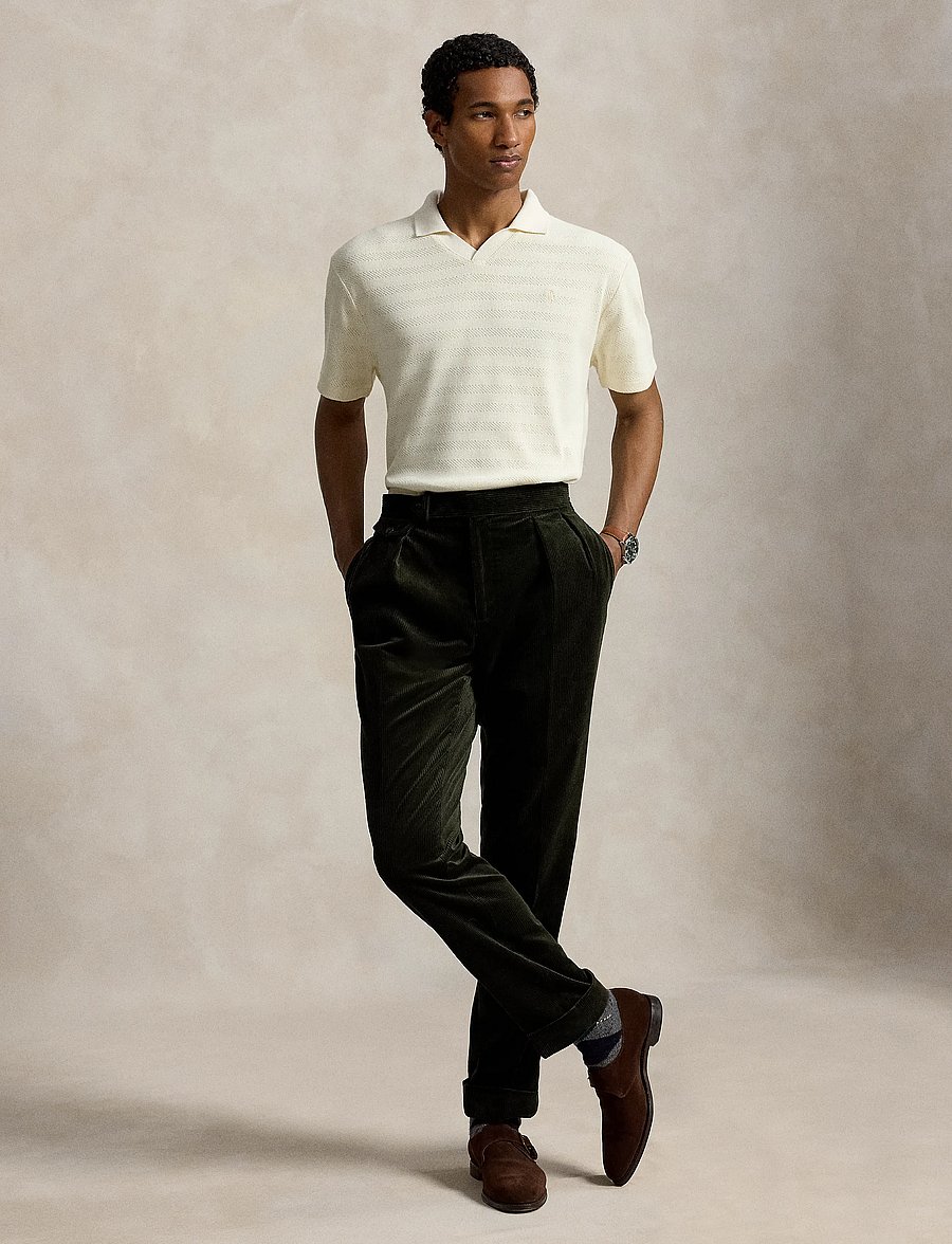 Polo Ralph Lauren - Pointelle-Ribbed Polo Shirt - knitted polos - pale cream - 3
