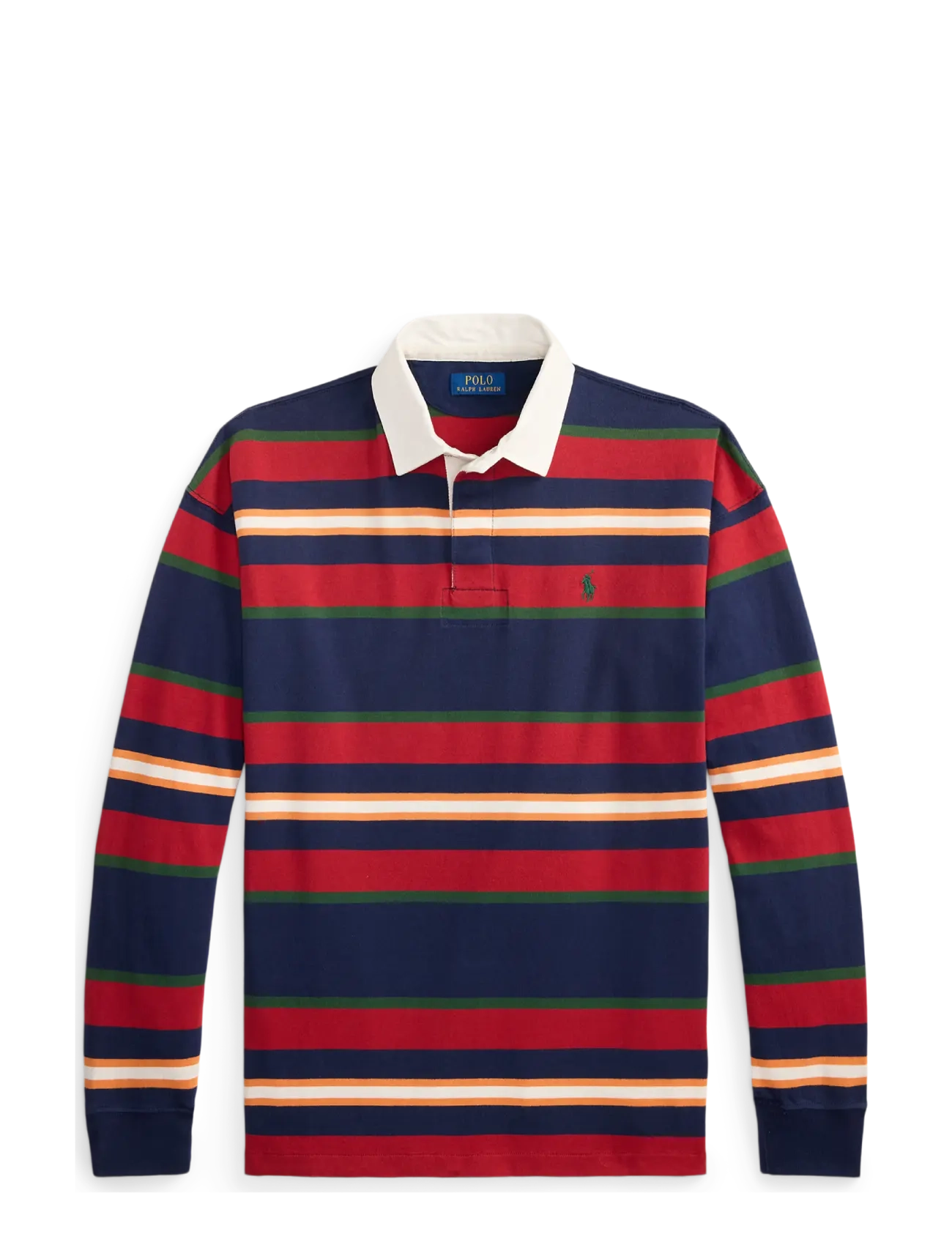Polo Ralph Lauren Big Fit Striped Jersey Rugby Shirt - Pikéer - NEWPORT NAVY MULT / navy