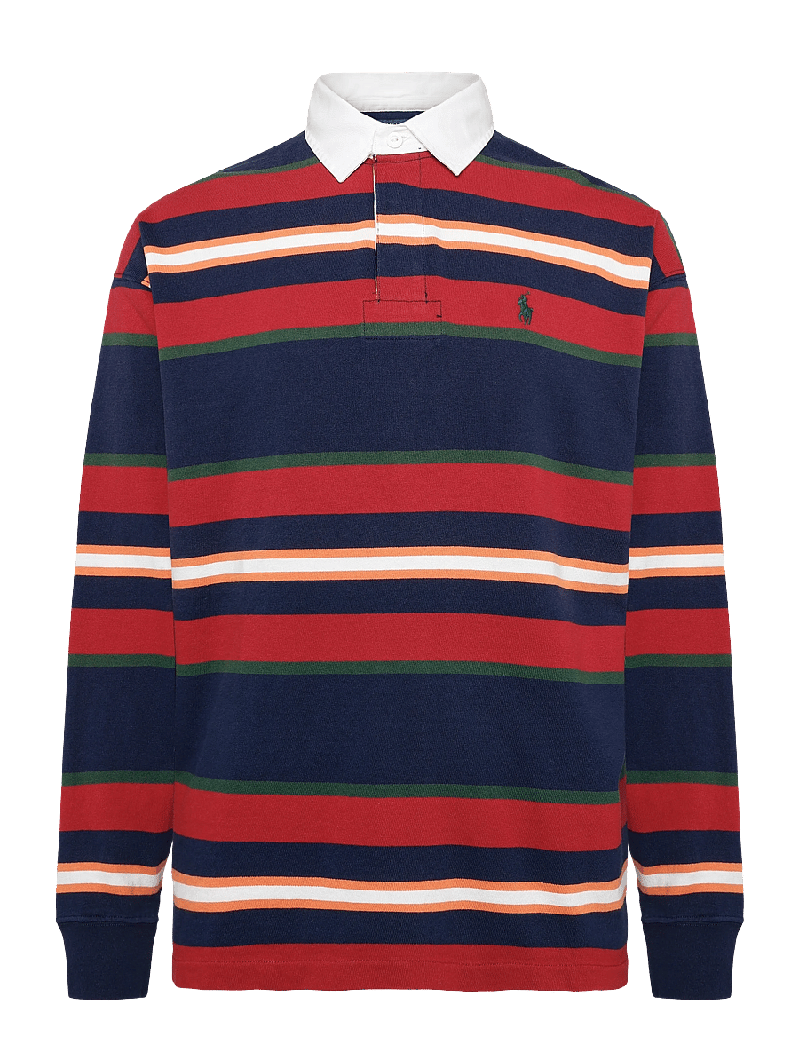 Polo Ralph Lauren - Big Fit Striped Jersey Rugby Shirt - langærmede poloer - newport navy mult - 1