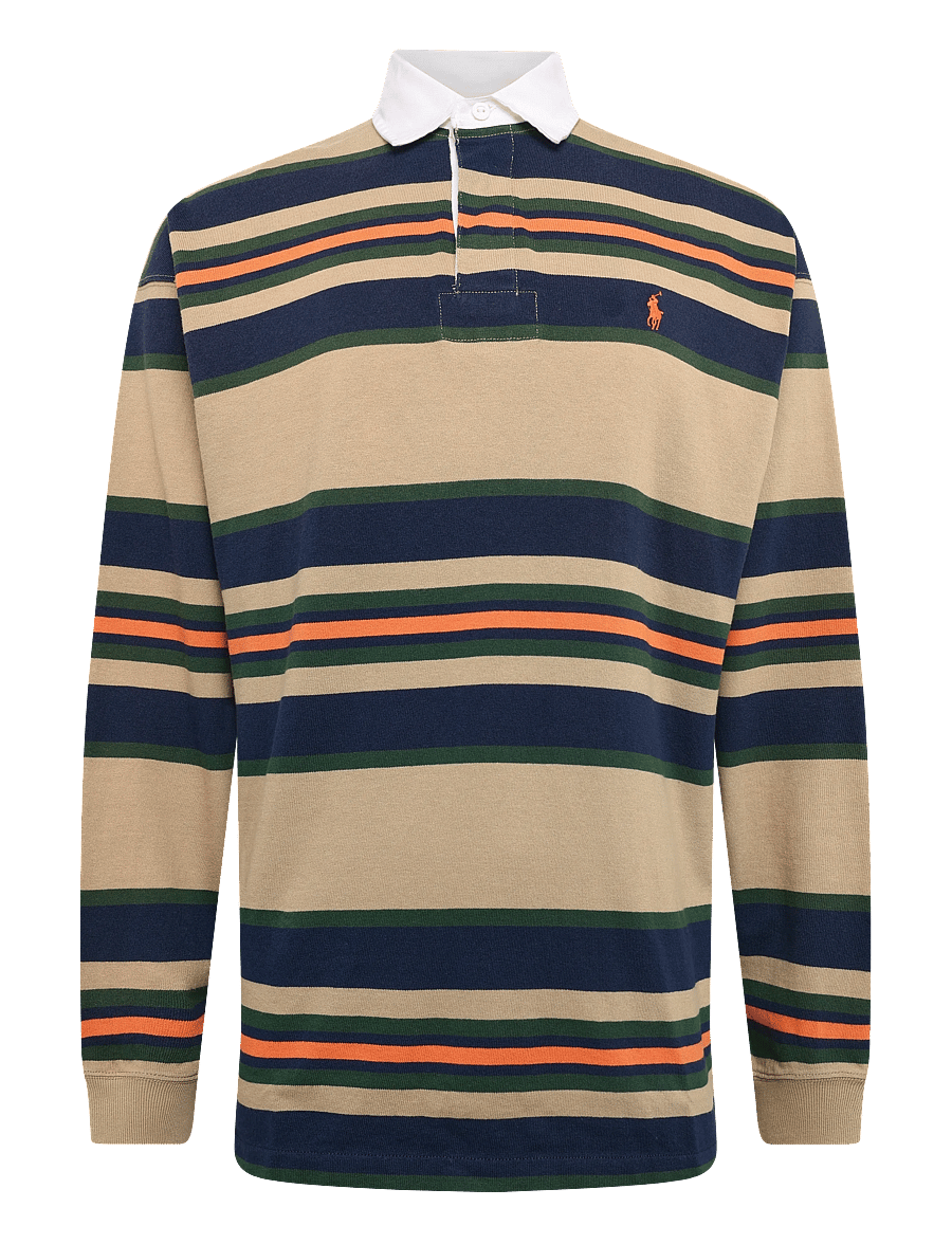 Polo Ralph Lauren - Big Fit Striped Jersey Rugby Shirt - pikkade varrukatega kootud polod - rl khaki multi - 1