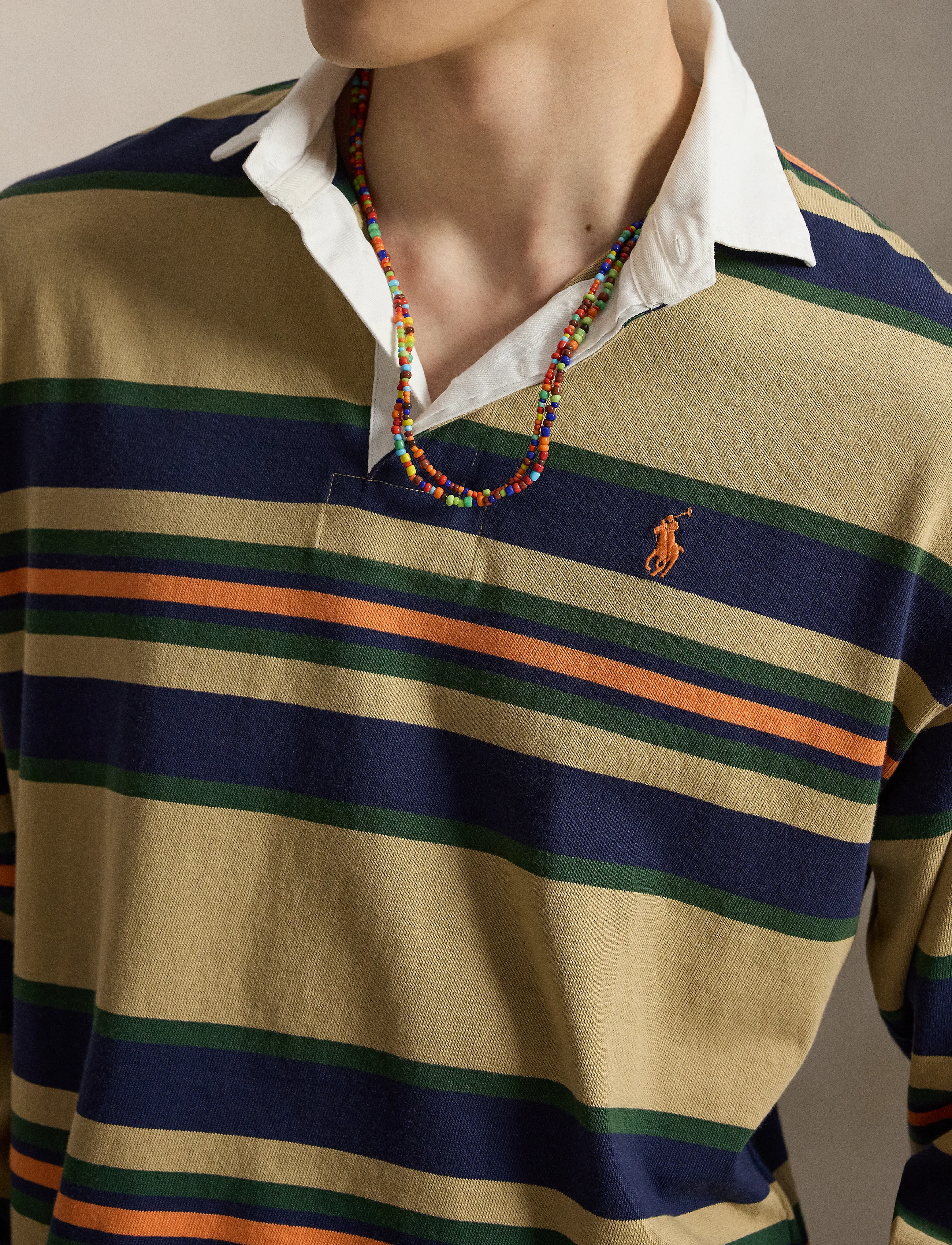 Polo Ralph Lauren - Big Fit Striped Jersey Rugby Shirt - rl khaki multi - 4