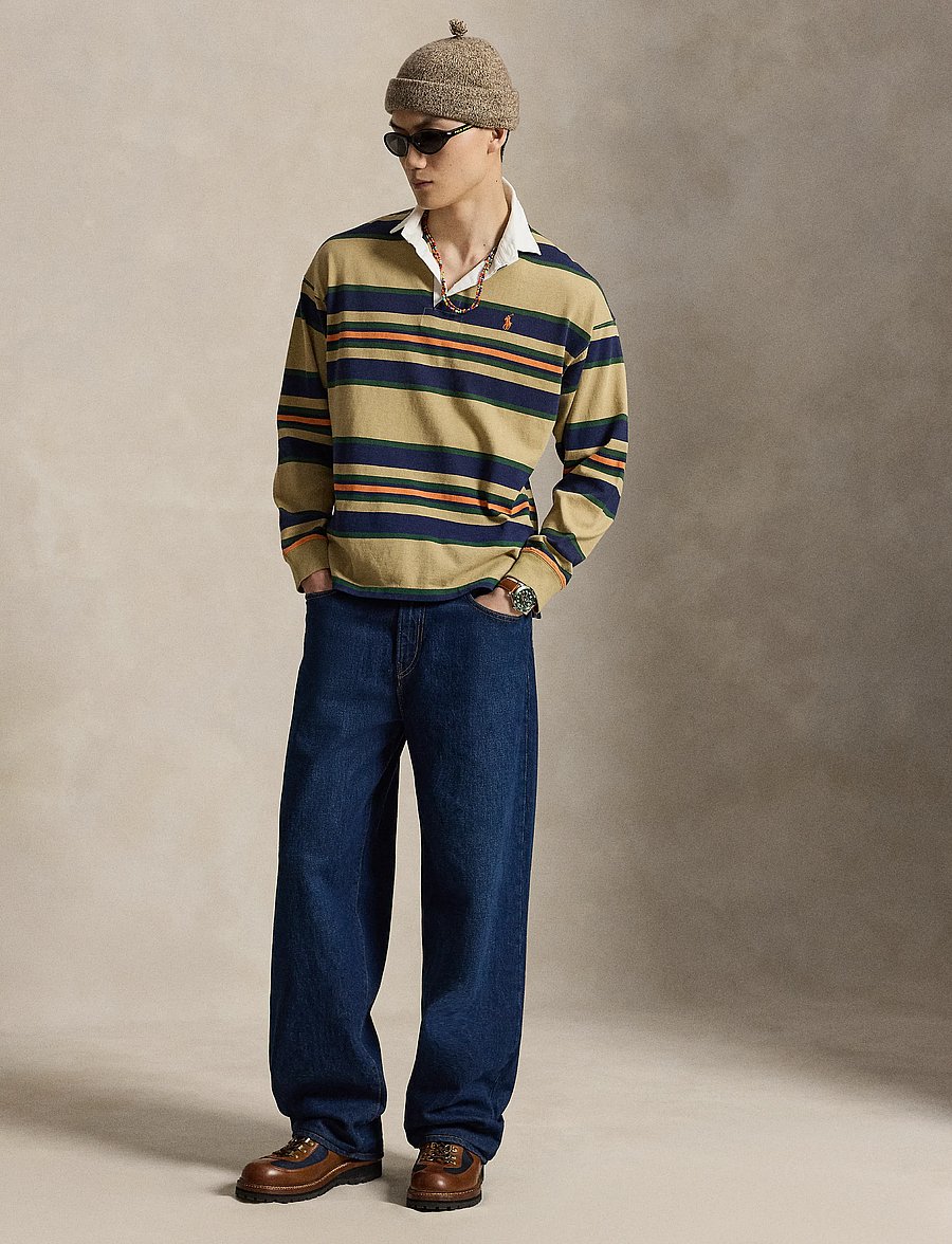 Polo Ralph Lauren - Big Fit Striped Jersey Rugby Shirt - pikkade varrukatega kootud polod - rl khaki multi - 5