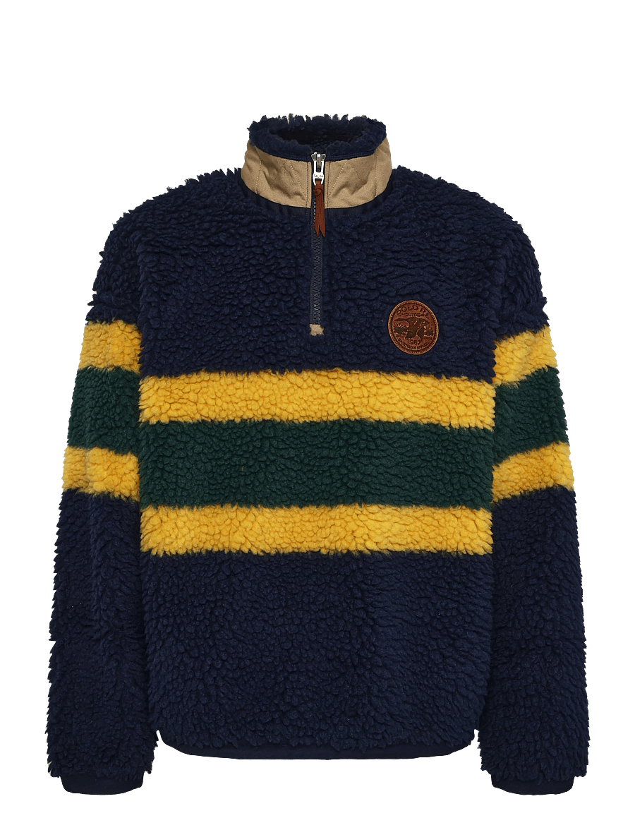 Polo Ralph Lauren - Striped Pile Fleece Pullover - fleecetrøjer - cruise navy multi - 1