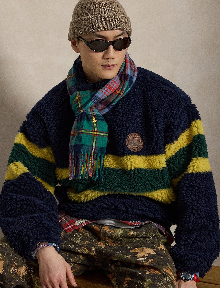 Polo Ralph Lauren - Striped Pile Fleece Pullover - cruise navy multi - 4